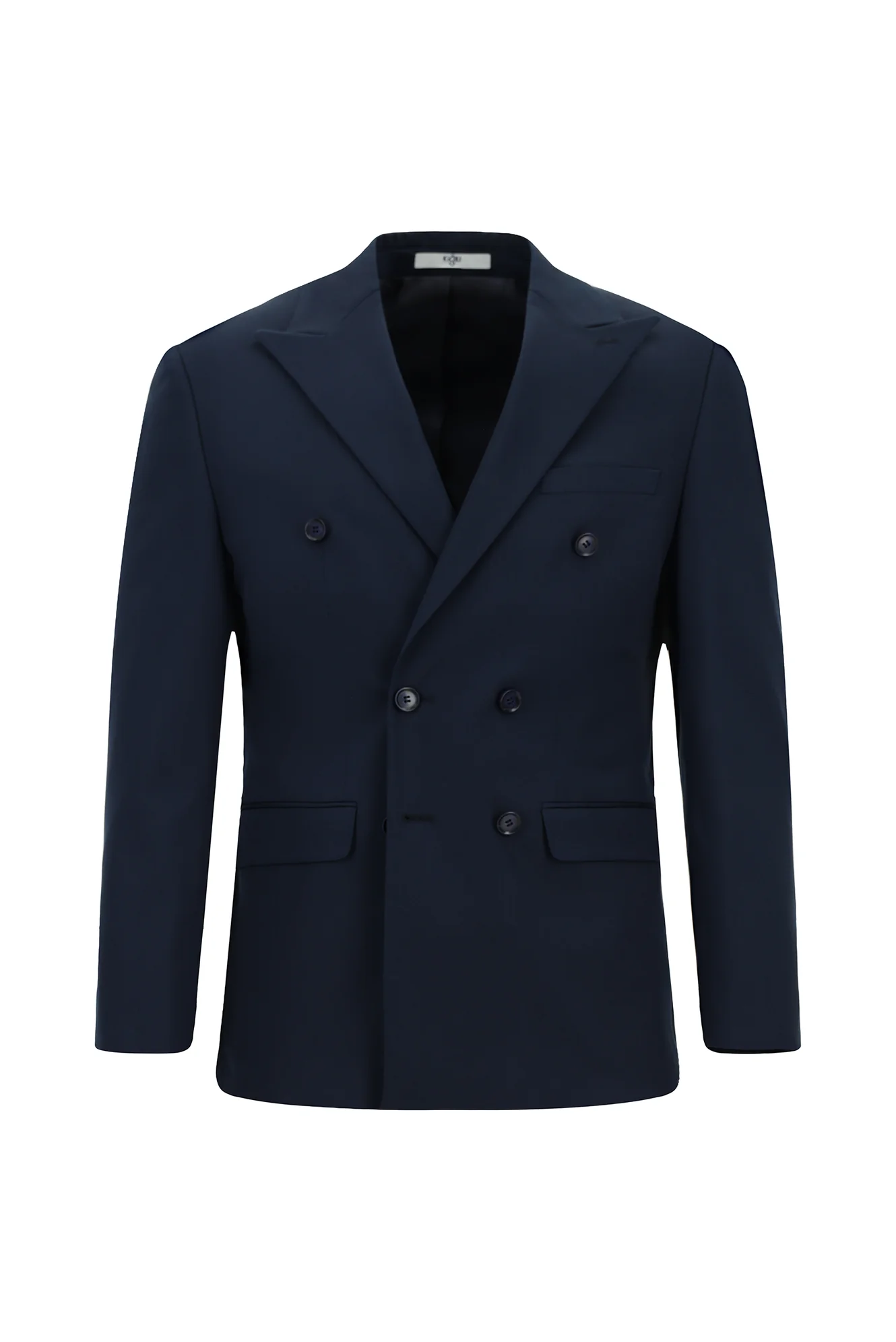 Koyu Lacivert 7 Drop Super Slim Fit Eksra Dar Kesim Pamuklu Lyocell Kruvaze Takım Elbise - Image 2