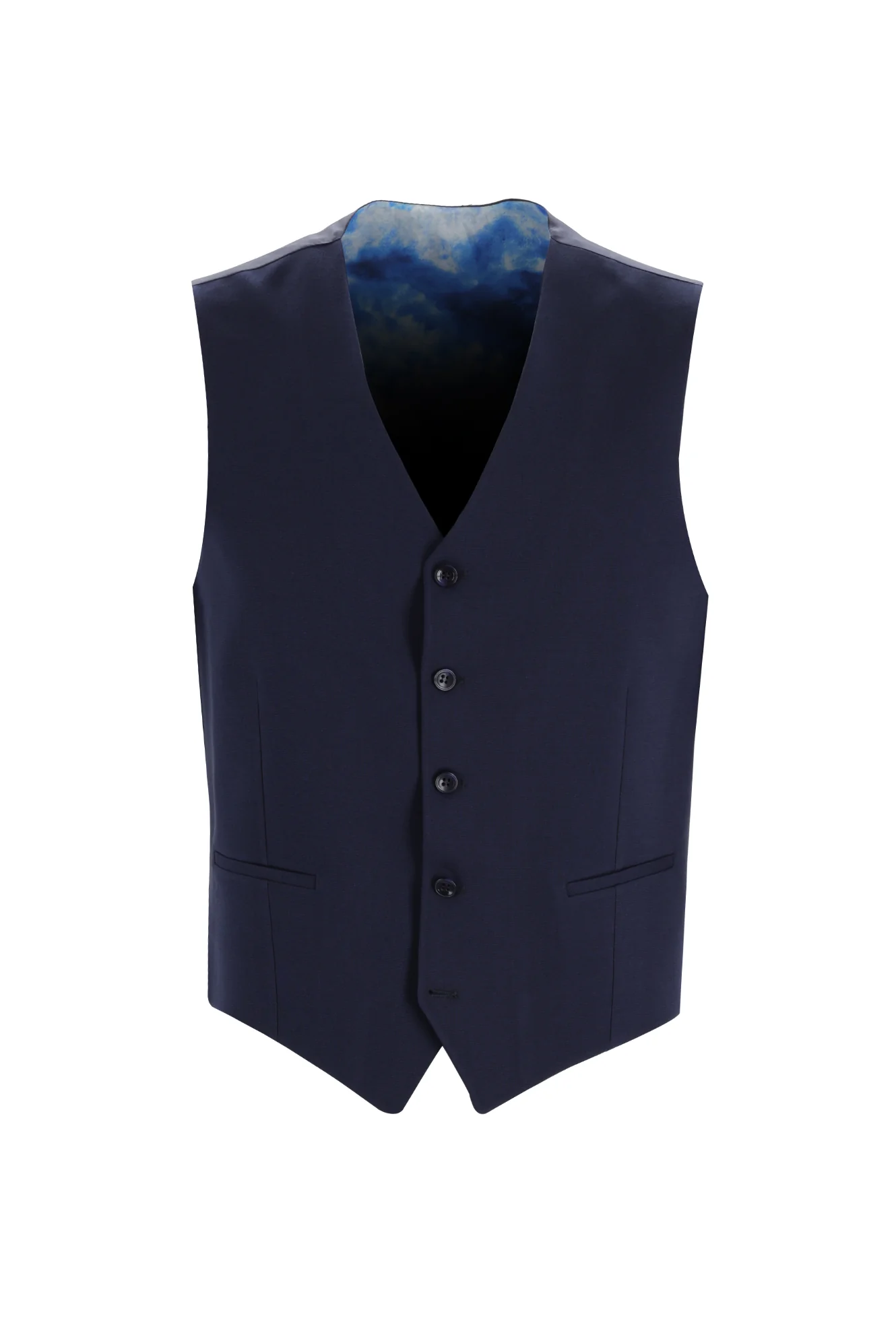 Koyu Lacivert 7 Drop Super Slim Fit Eksra Dar Kesim Yelekli Takım Elbise - Image 4