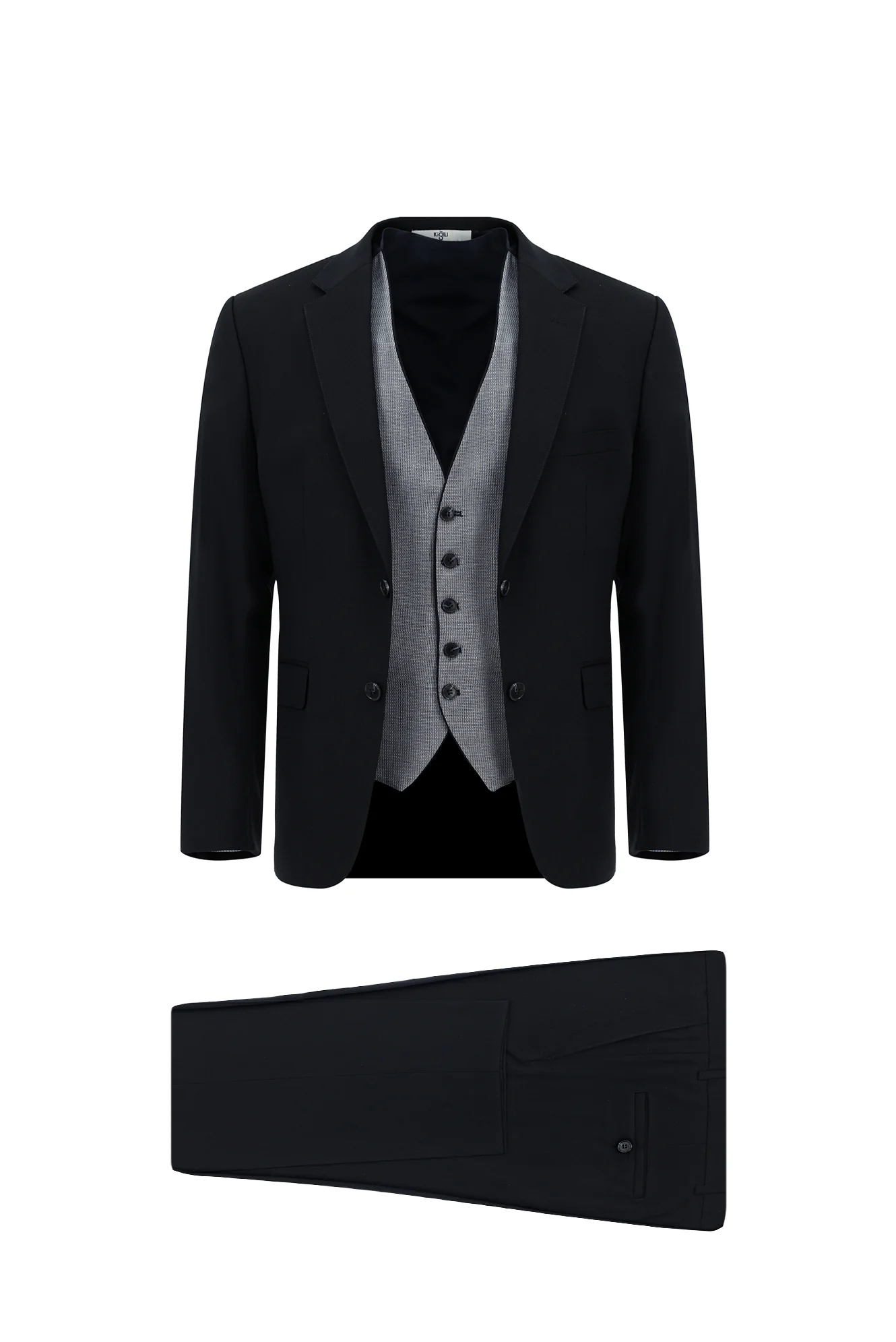 Koyu Lacivert 7 Drop Super Slim Fit Eksra Dar Kesim Yelekli Takım Elbise