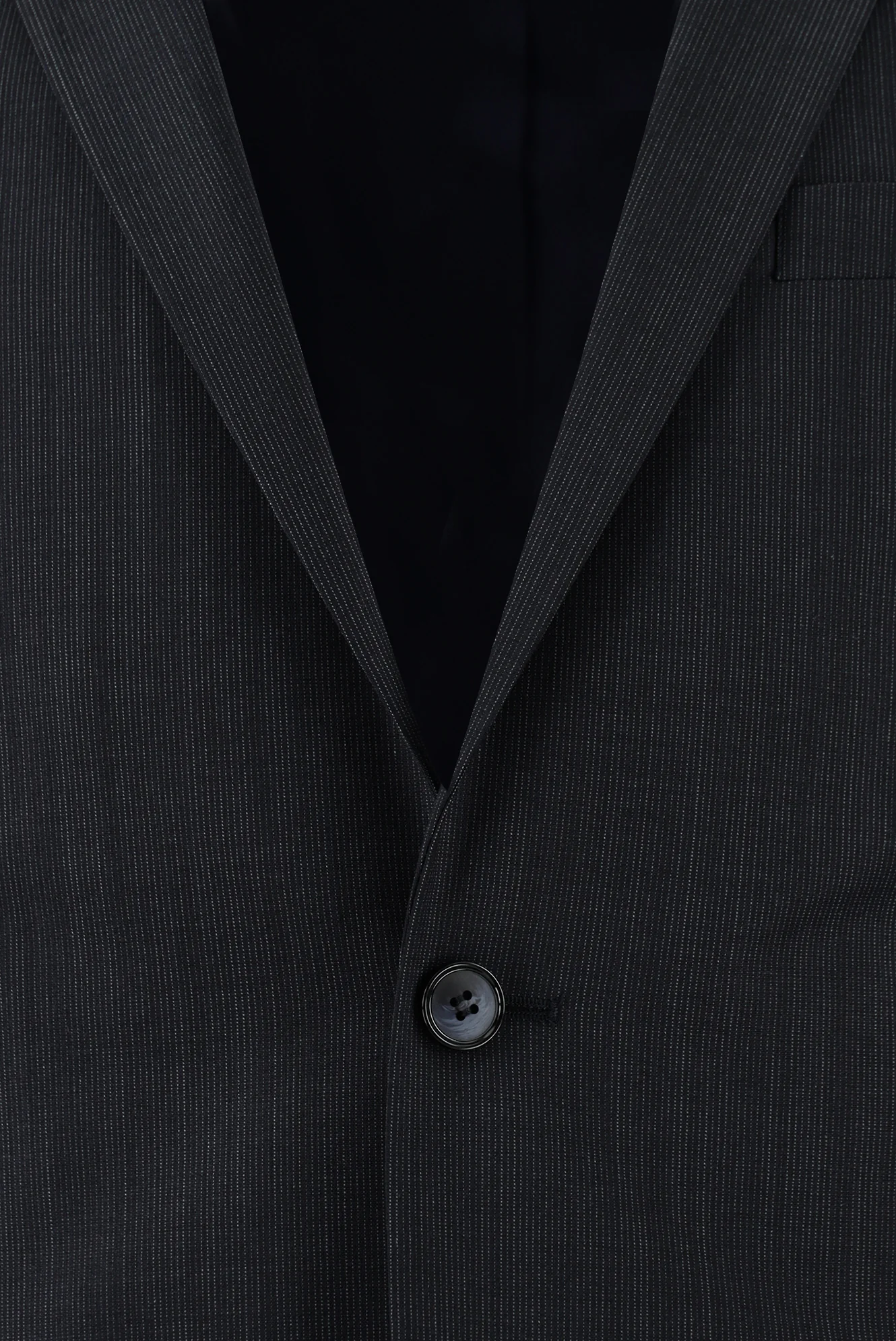 Koyu Lacivert 7 Drop Super Slim Fit Eksra Dar Kesim Yünlü Çizgili Takım Elbise - Image 4