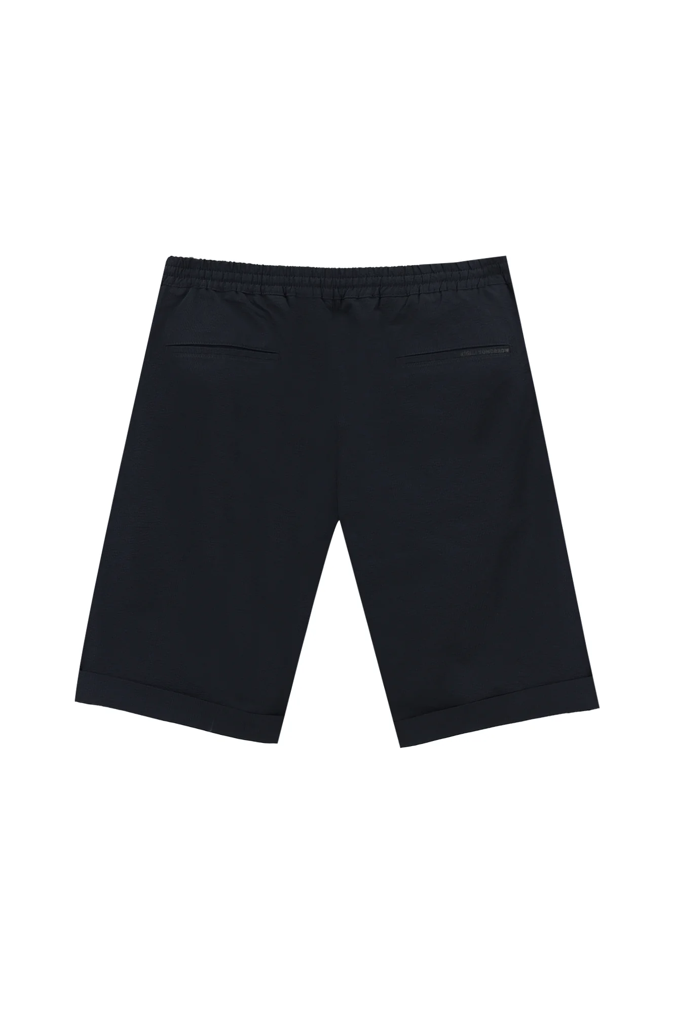 Koyu Lacivert Techno-Line Slim Fit Dar Kesim Beli Lastikli İpli Baskılı Bermuda Şort - Image 2