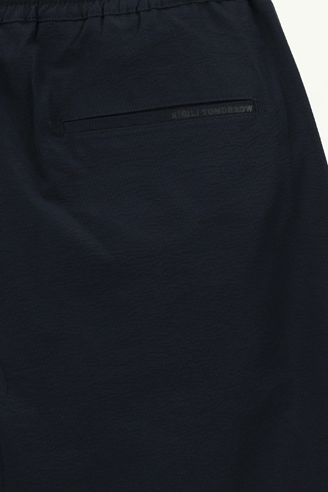 Koyu Lacivert Techno-Line Slim Fit Dar Kesim Beli Lastikli İpli Baskılı Bermuda Şort - Image 3