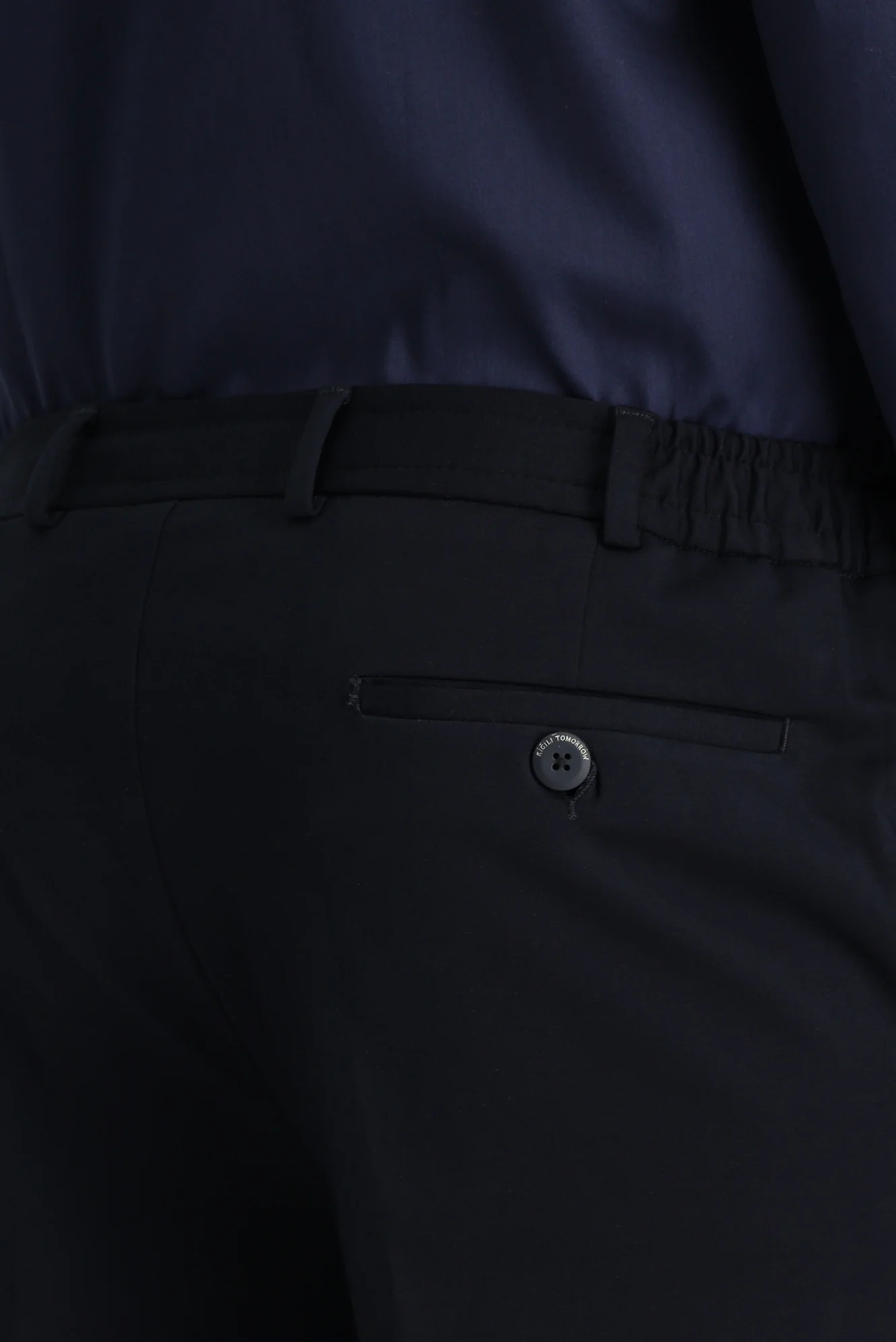 Koyu Lacivert Techno-Line 7 Drop Slim Fit Dar Kesim Likralı Örme Klasik Kumaş Pantolon - Image 6