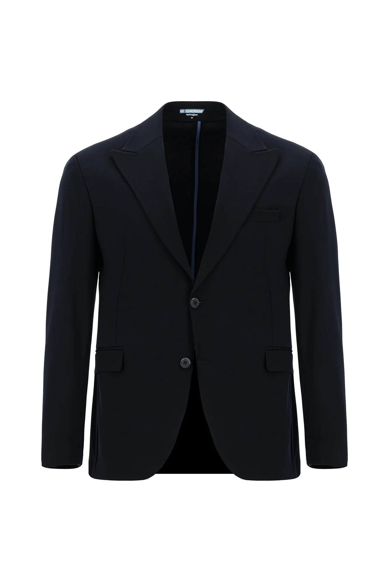 Koyu Lacivert Techno-Line 7 Drop Slim Fit Dar Kesim Likralı Spor Örme Ceket - Image 6