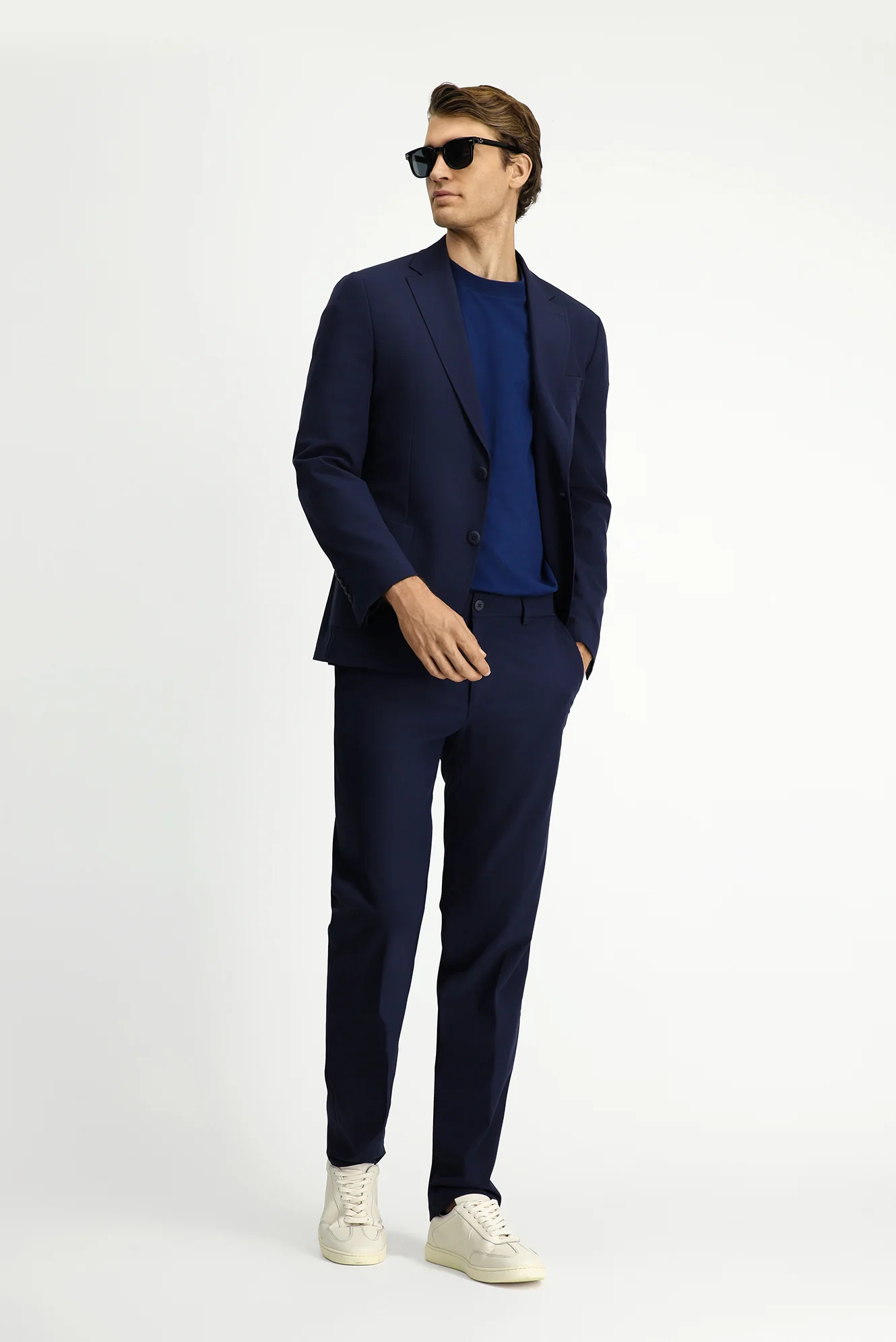 Koyu Lacivert Techno-Line 7 Drop Slim Fit Dar Kesim Likralı Takım Elbise - Image 2