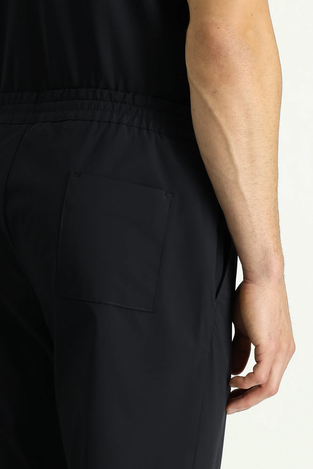 Koyu Lacivert Techno-Line 7 Drop Super Slim Fit Eksra Dar Kesim Likralı Beli Lastikli İpli Klasik Kumaş Pantolon - Image 6