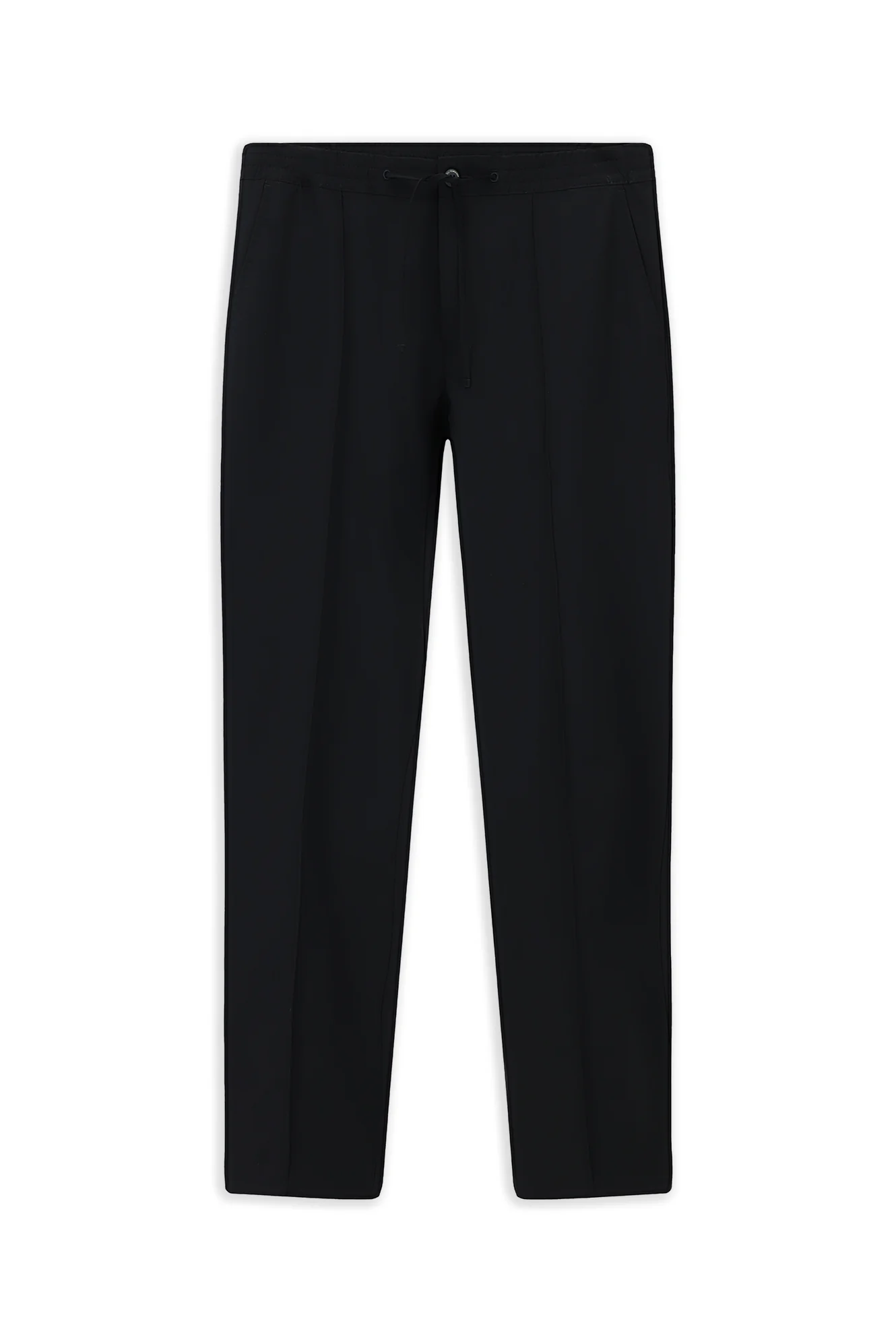 Koyu Lacivert Techno-Line 7 Drop Super Slim Fit Eksra Dar Kesim Likralı Beli Lastikli İpli Klasik Kumaş Pantolon - Image 7