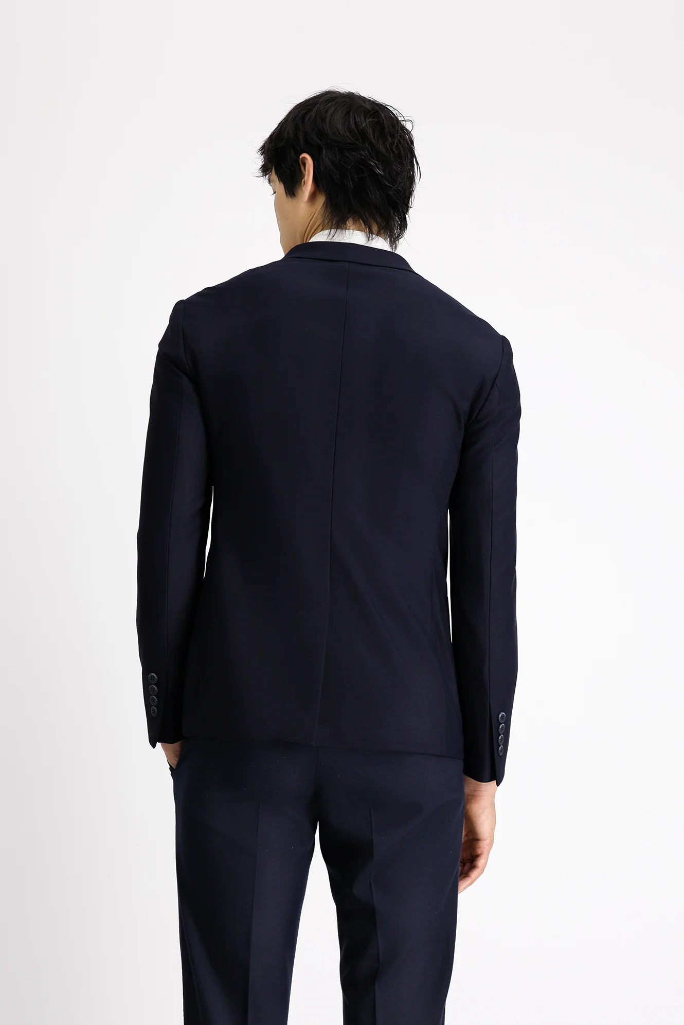 Koyu Lacivert Techno-Line 7 Drop Super Slim Fit Eksra Dar Kesim Spor Ceket - Image 5