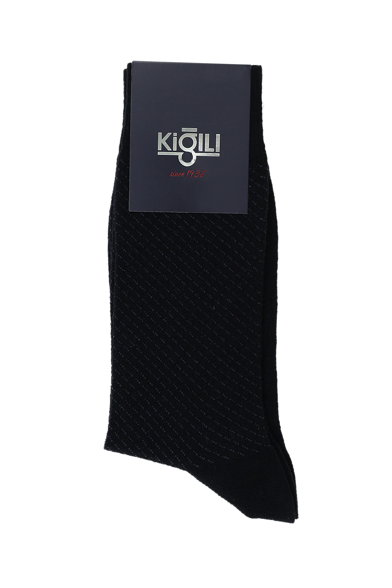 Koyu Lacivert Tekli Desenli Yünlü Çorap
