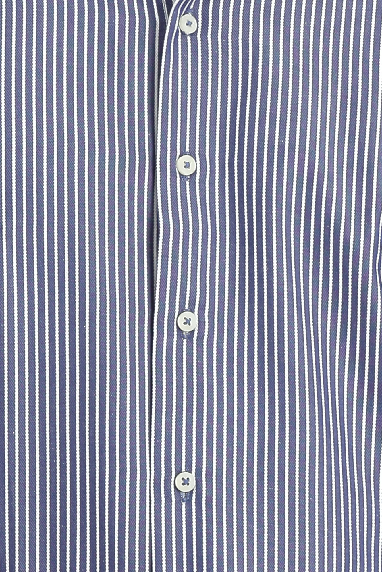 Koyu Lacivert Uzun Kol Slim Fit Dar Kesim Çizgili Spor Gömlek - Image 3