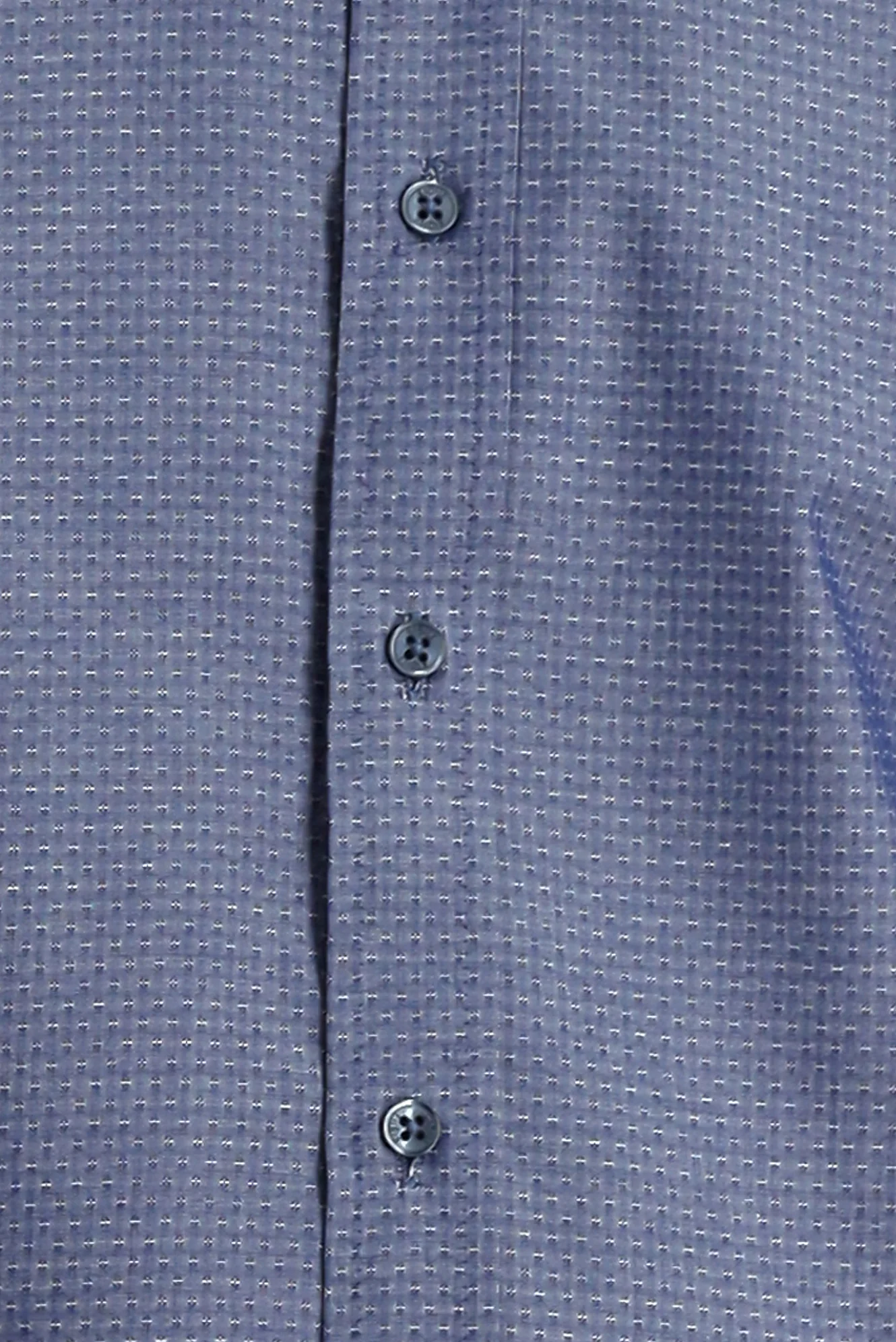 Koyu Lacivert Uzun Kol Slim Fit Dar Kesim Klasik Desenli Pamuk Gömlek - Image 4
