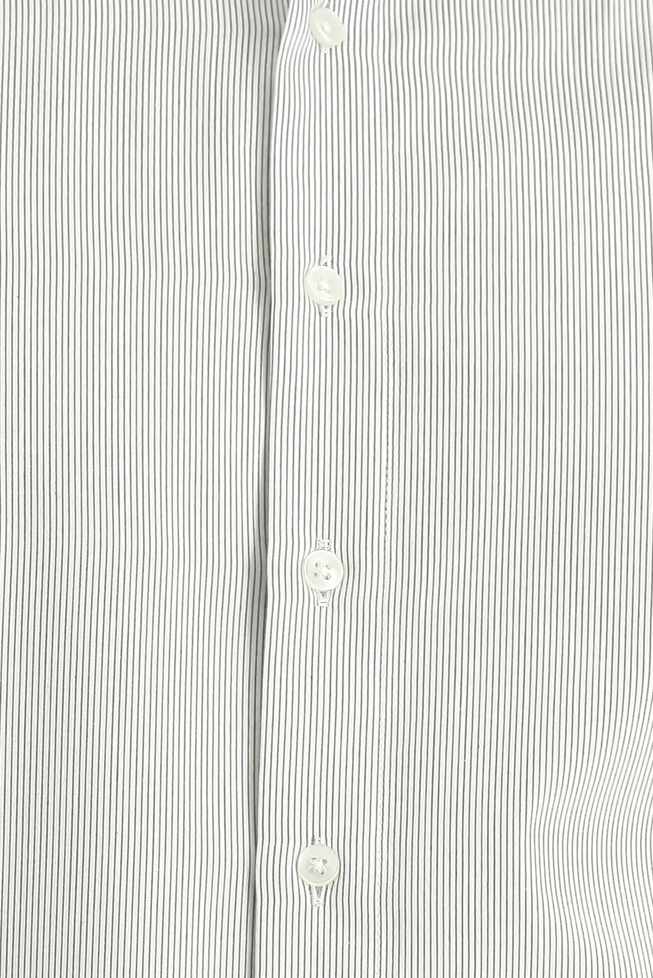 Koyu Lacivert Uzun Kol Slim Fit Dar Kesim Pamuk Çizgili Klasik Gömlek - Image 5