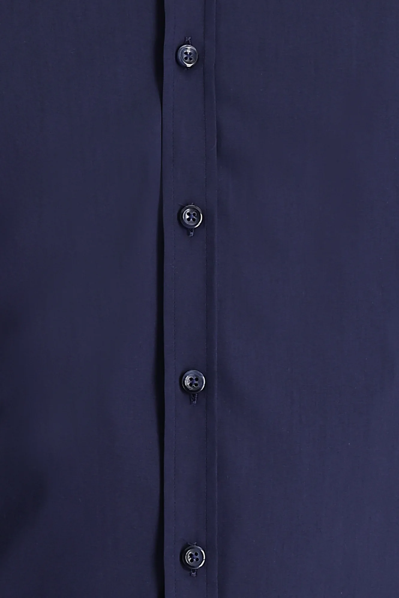 Koyu Lacivert Uzun Kol Super Slim Fit Ekstra Dar Kesim Klasik Pamuklu Gömlek - Image 2