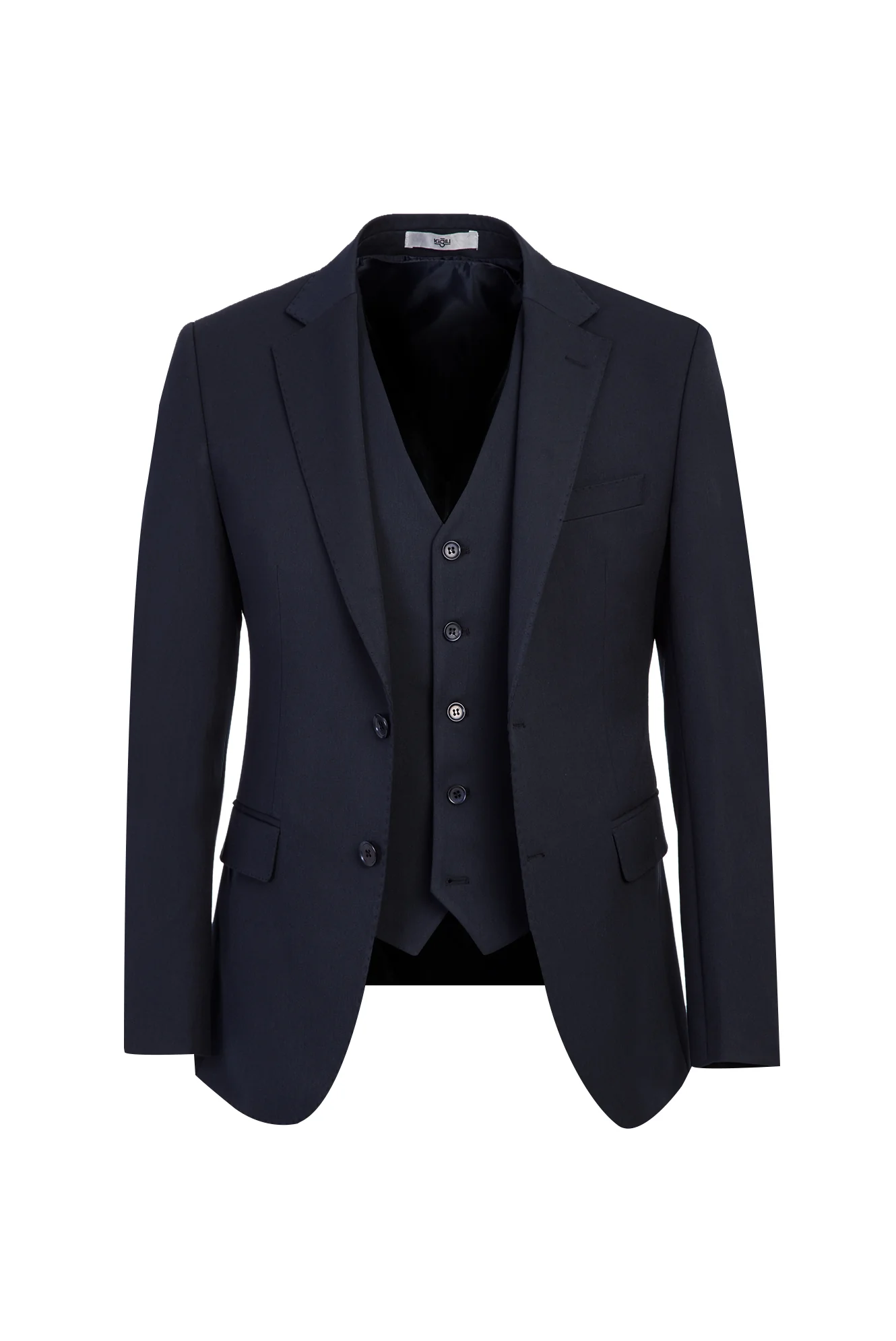 Koyu Lacivert 4 Drop Relaxed Fit Rahat Kesim Yelekli Takım Elbise - Image 2