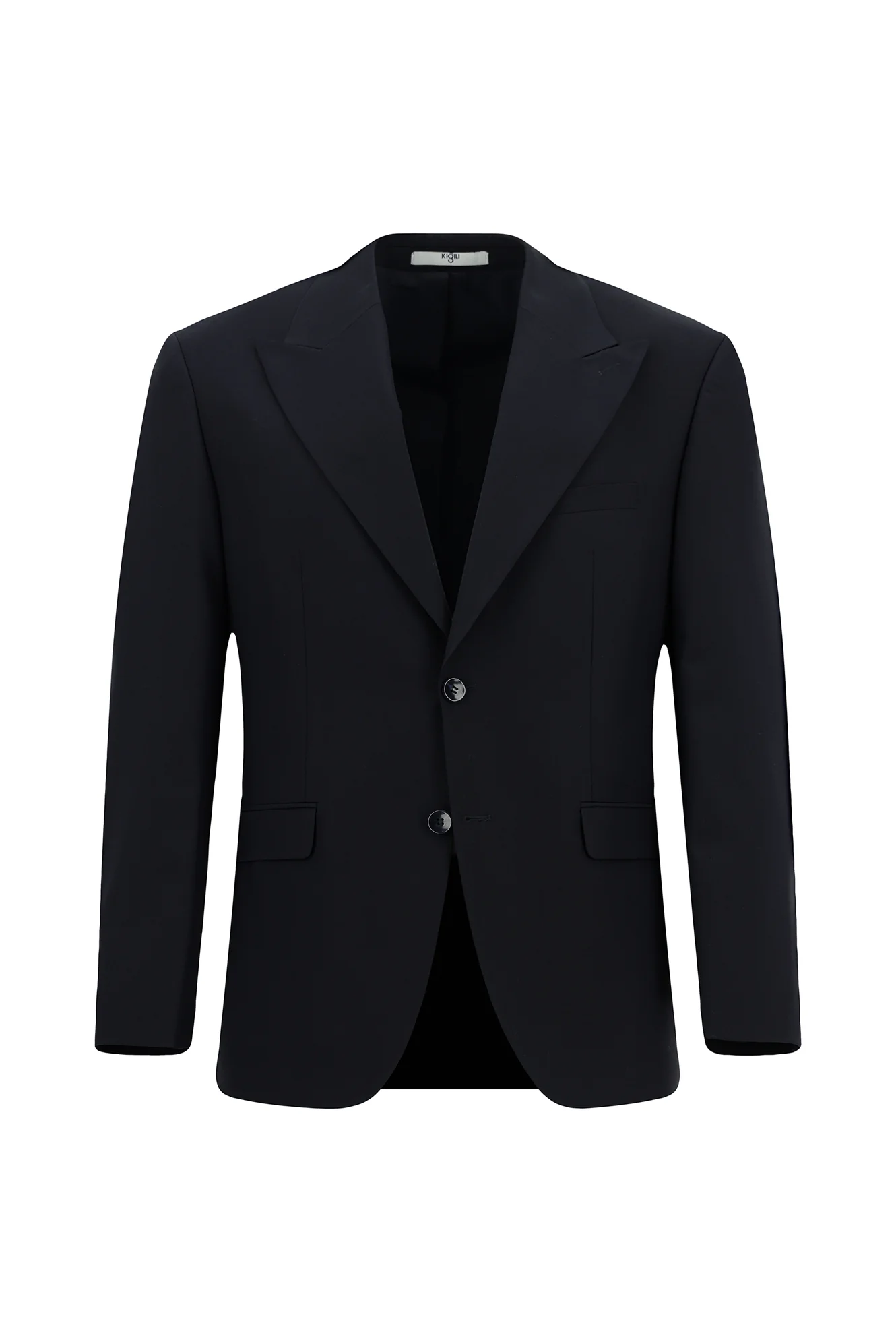 Koyu Lacivert 8 Drop Long Slim Fit Uzun Dar Kesim Yünlü Takım Elbise - Image 2