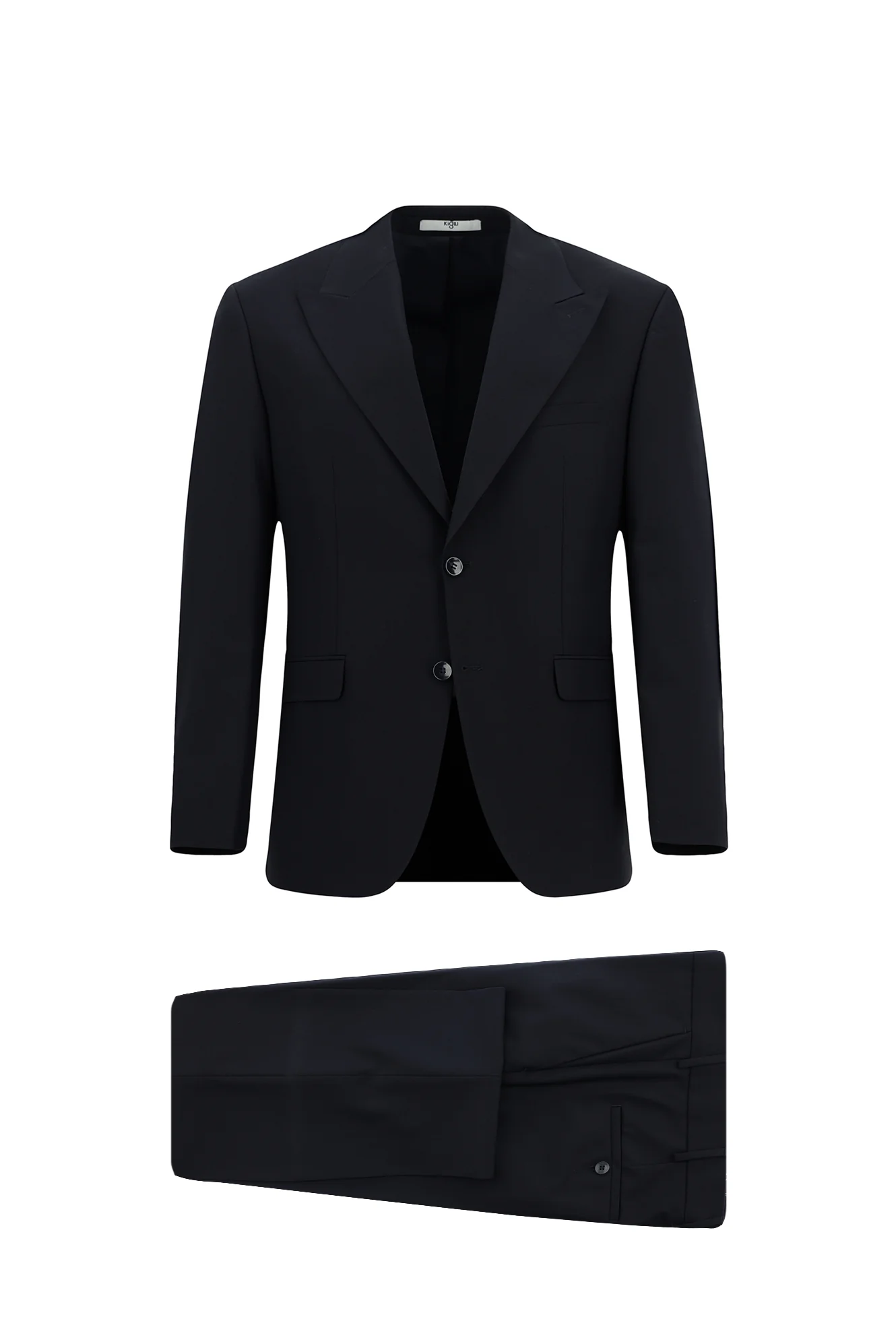 Koyu Lacivert 7 Drop Slim Fit Dar Kesim Yünlü Takım Elbise