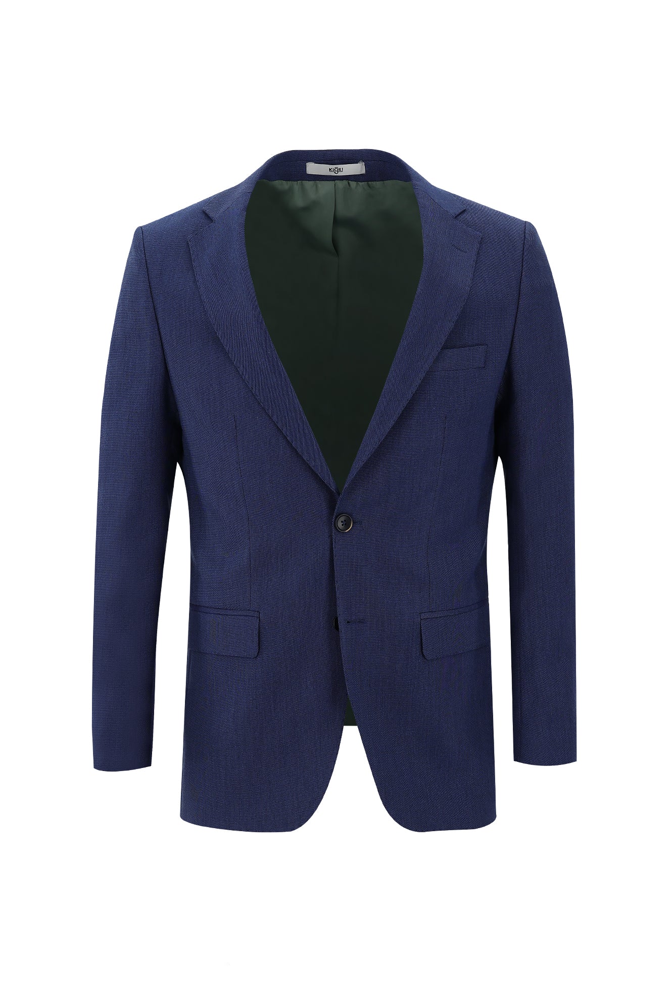 Koyu Mavi 6 Drop Regular Fit Standart Kesim Desenli Ceket