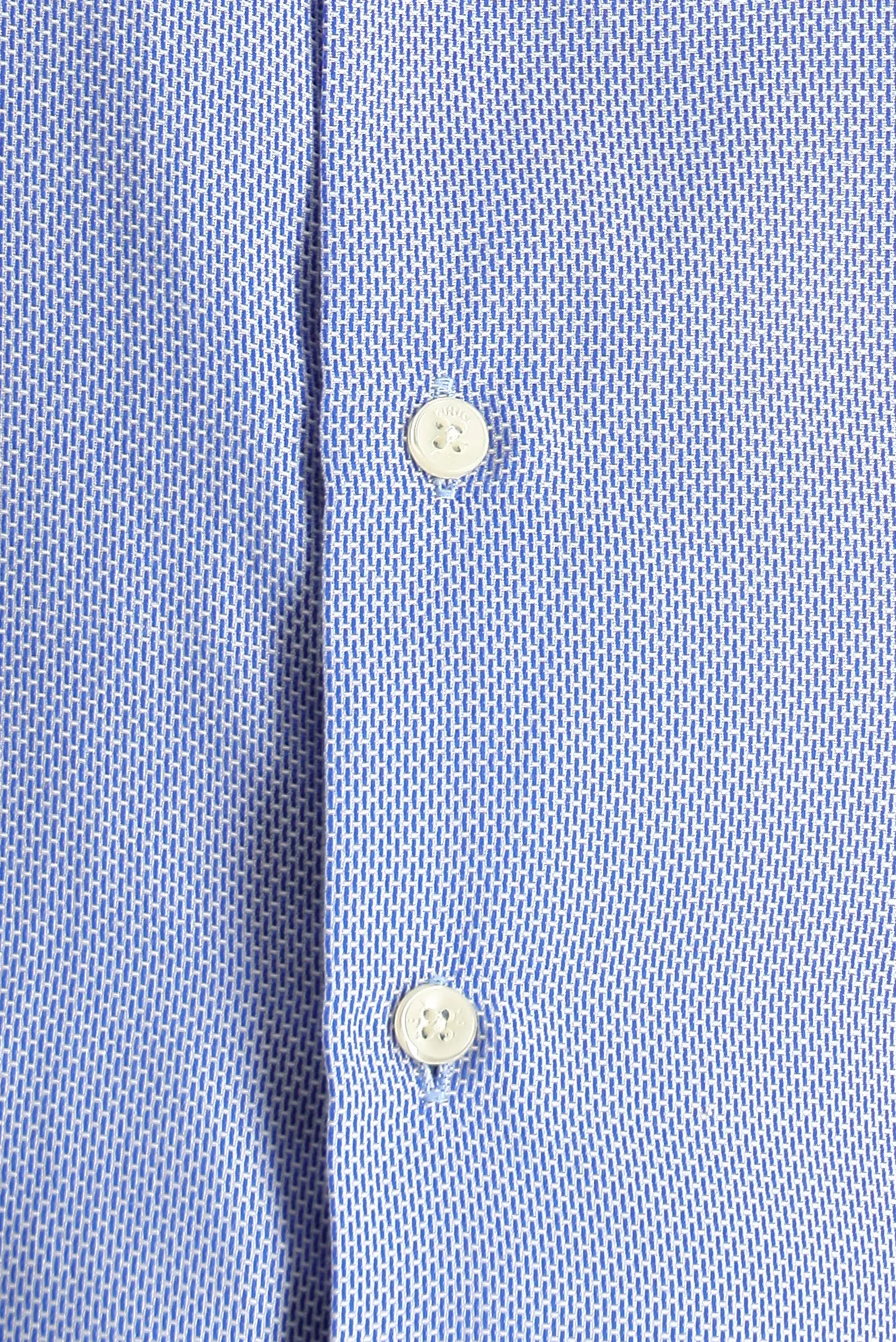 Koyu Mavi Kısa Kol Slim Fit Dar Kesim Desenli Pamuklu Kolay Ütülenebilir Gömlek - Image 5