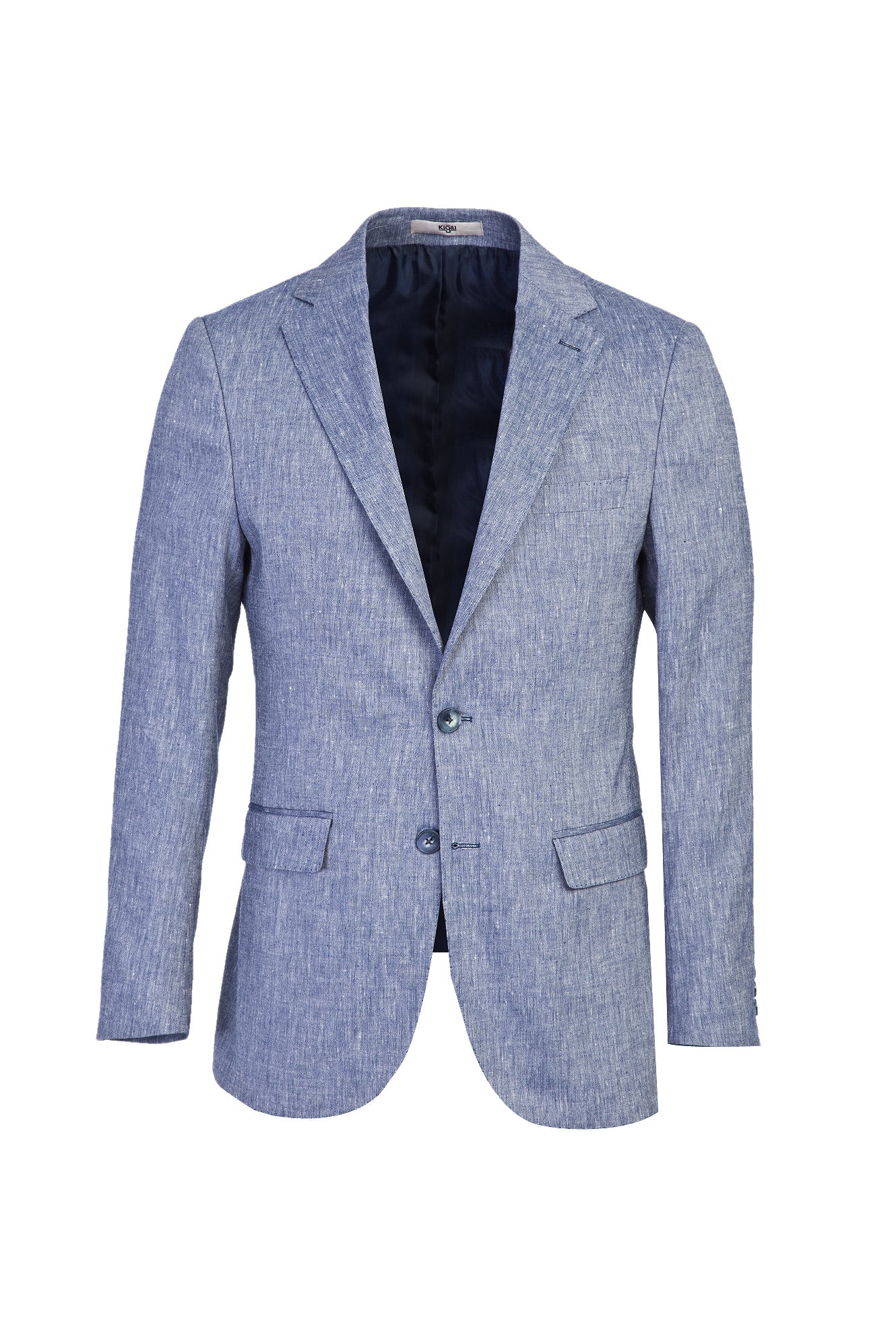 Koyu Mavi 6 Drop Regular Fit Standart Kesim Klasik Desenli Ceket