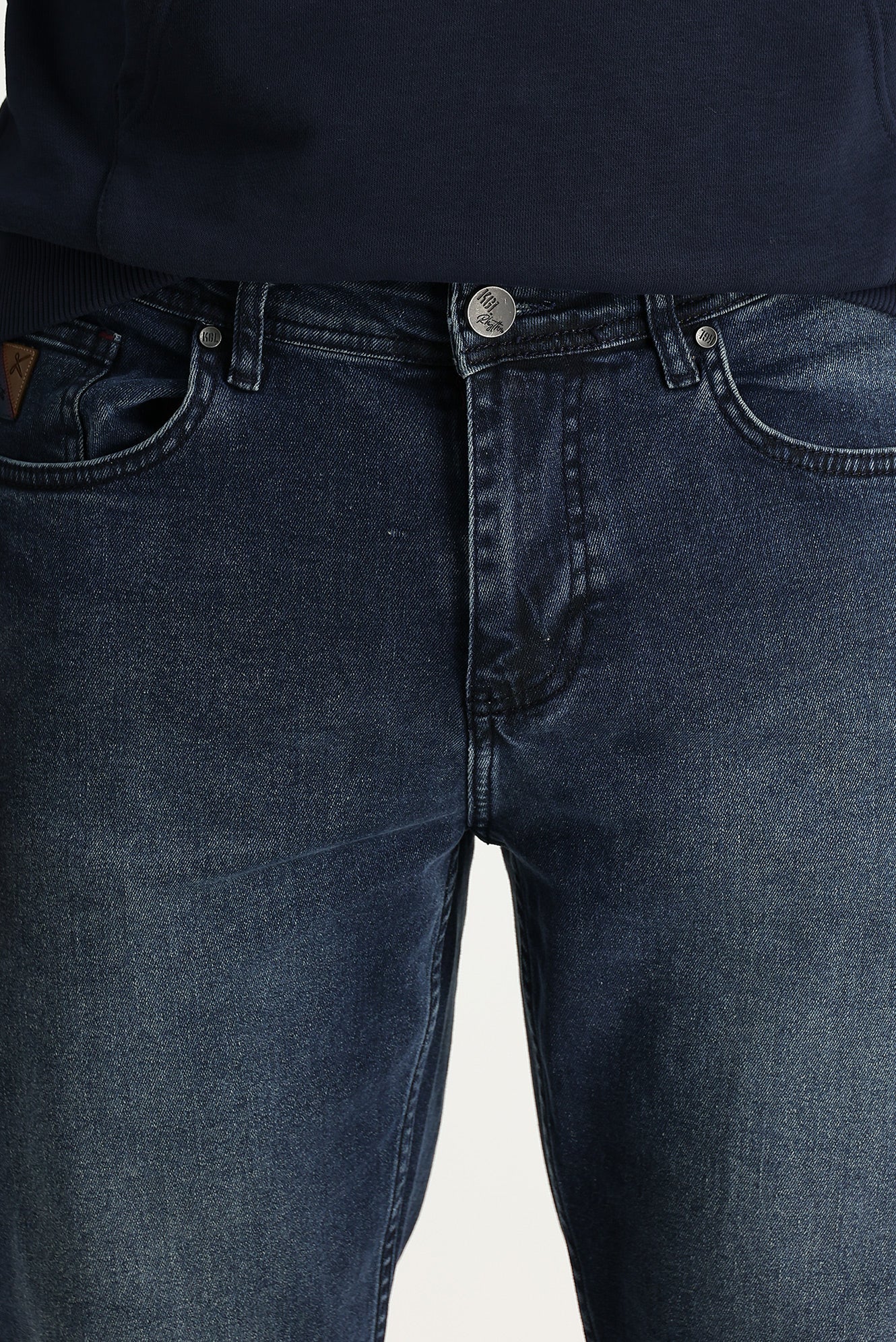 Koyu Mavi Regular Fit Standart Kesim Likralı Denim Pantolon - Image 3