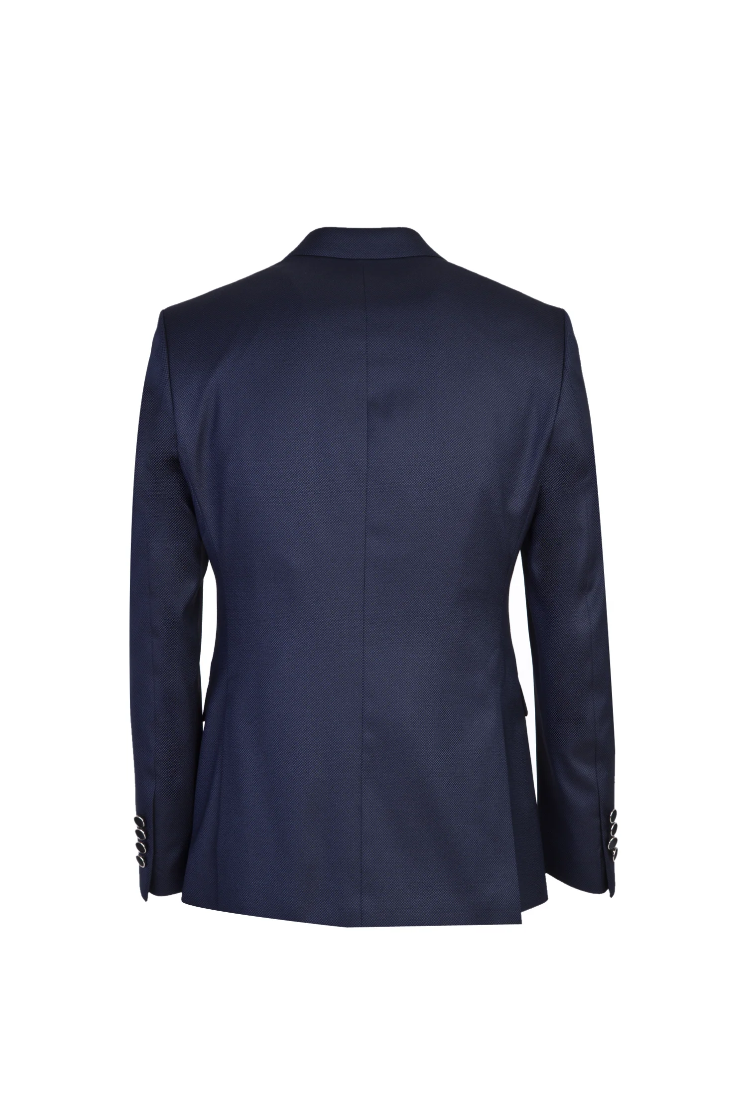 Koyu Mavi  Mono Yaka 7 Drop Slim Fit Dar Kesim Desenli Smokin & Damatlık - Image 3