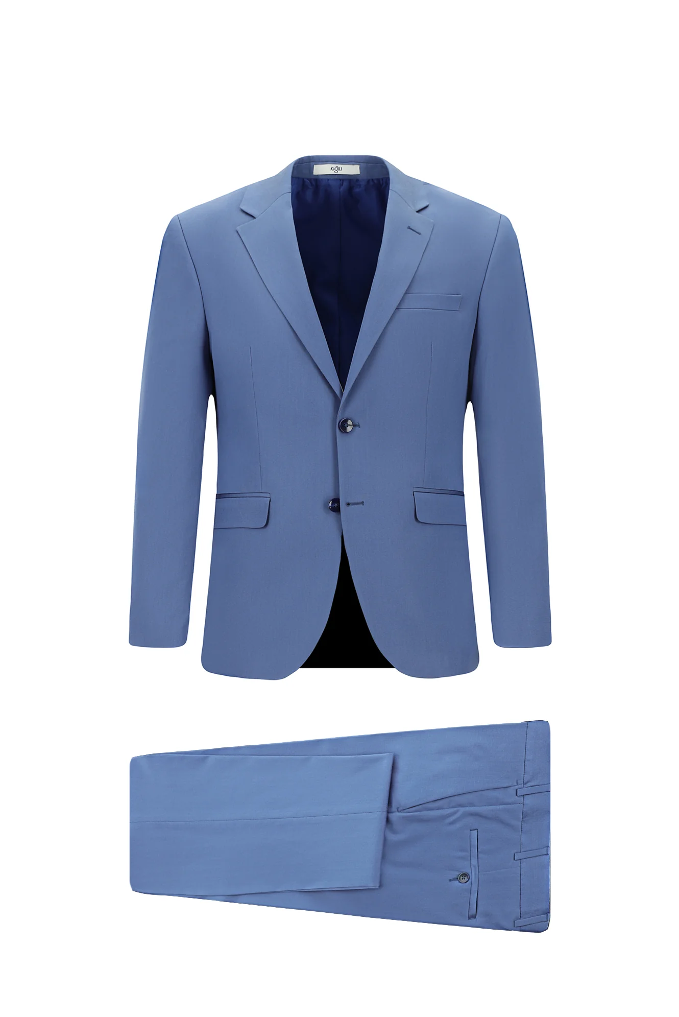 Koyu Mavi 4 Drop Relaxed Fit Rahat Kesim Pamuklu Lyocell Takım Elbise