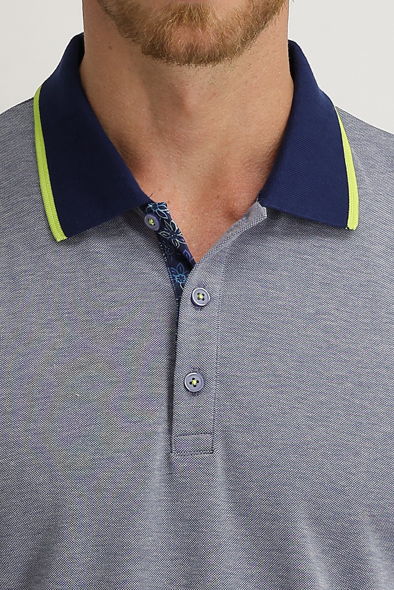 Koyu Mavi Polo Yaka Regular Fit Tişört - Image 3