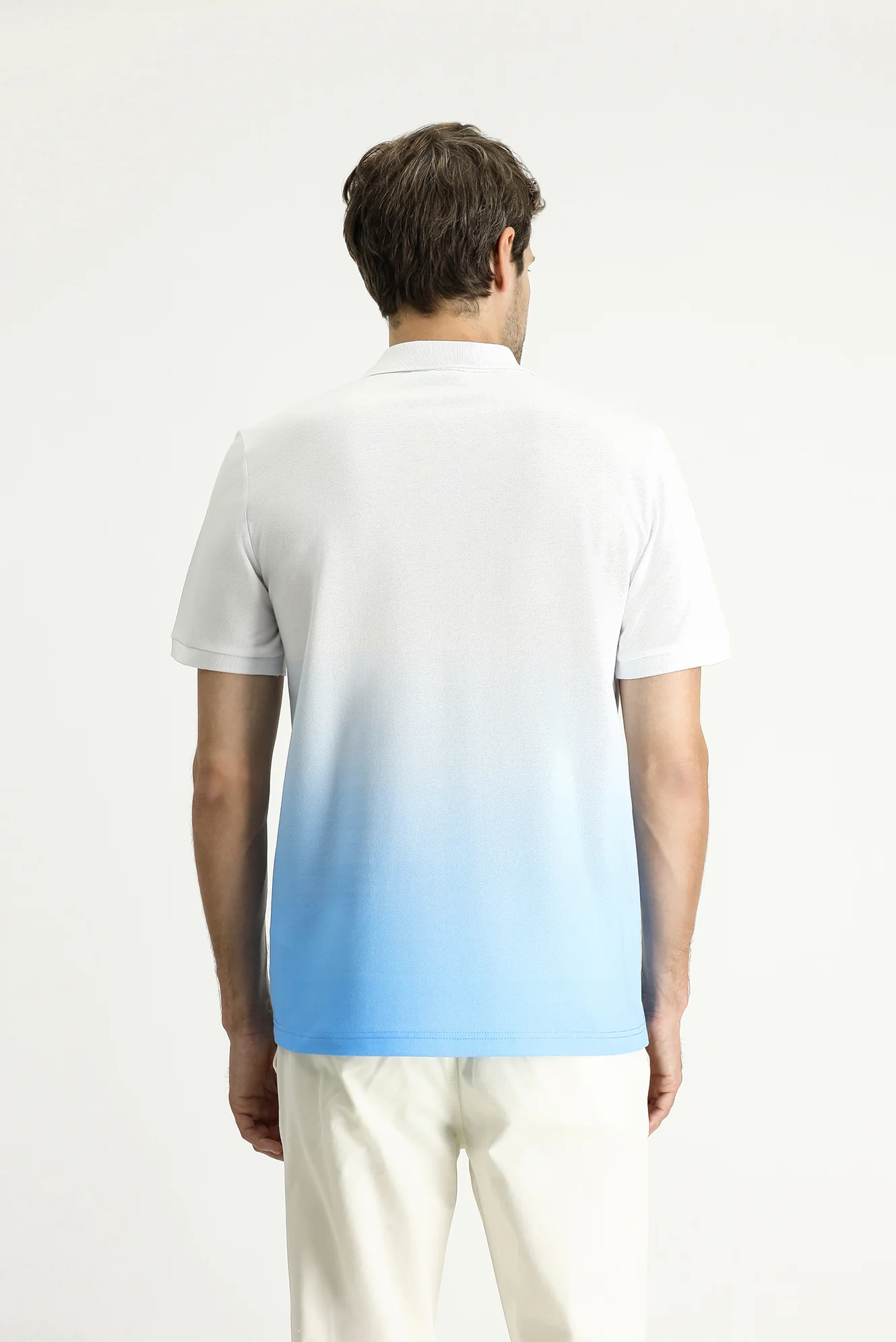 Koyu Mavi Regular Fit Desenli Nakışlı Pamuk Polo Yaka Tişört - Image 4