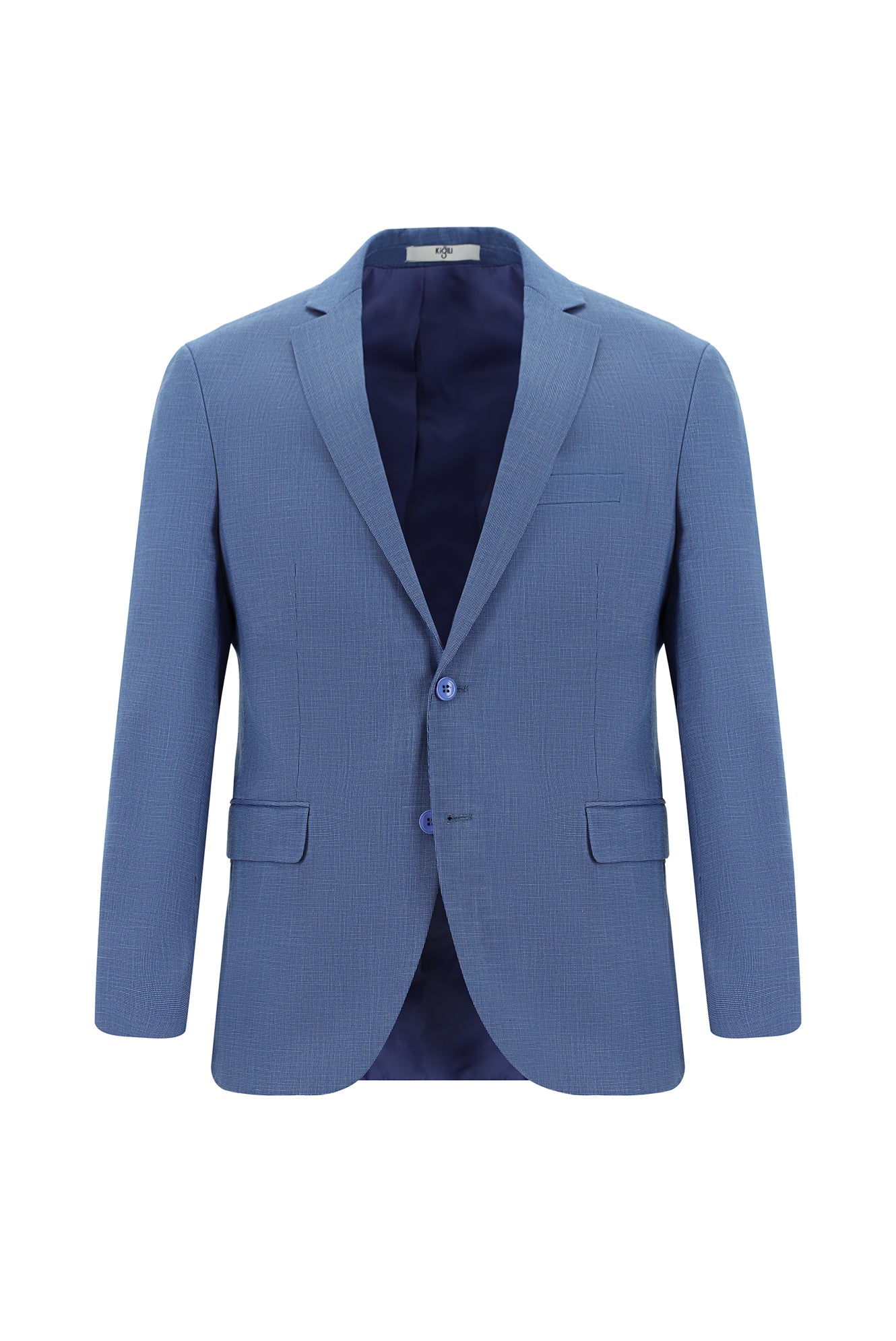 Koyu Mavi 6 Drop Regular Fit Standart Kesim Desenli Takım Elbise - Image 2