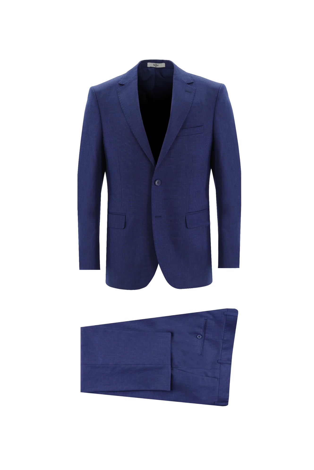 Koyu Mavi 6 Drop Regular Fit Standart Kesim Kuşgözü Takım Elbise