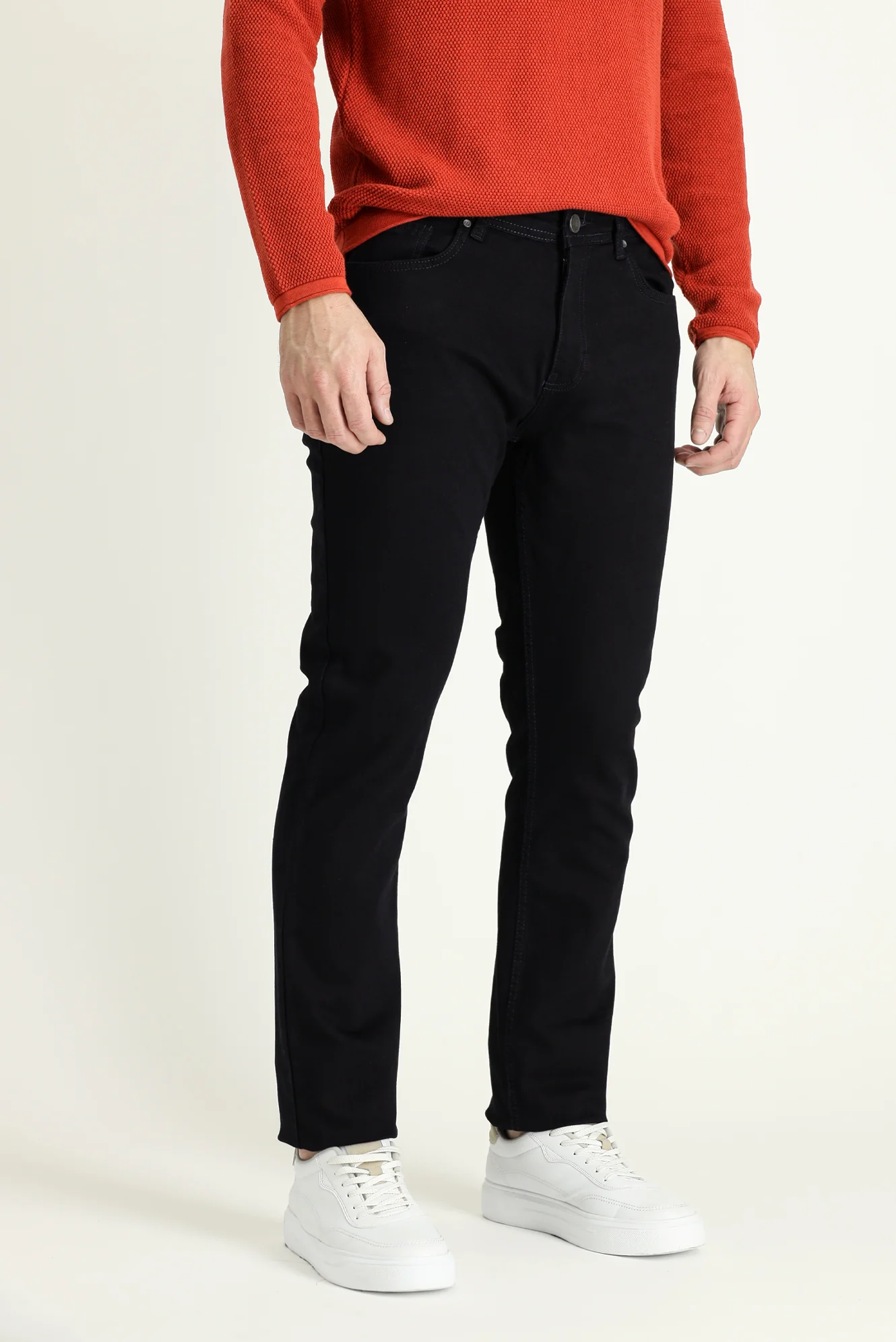Koyu Mavi Regular Fit Standart Kesim Likralı Denim Pantolon - Image 4