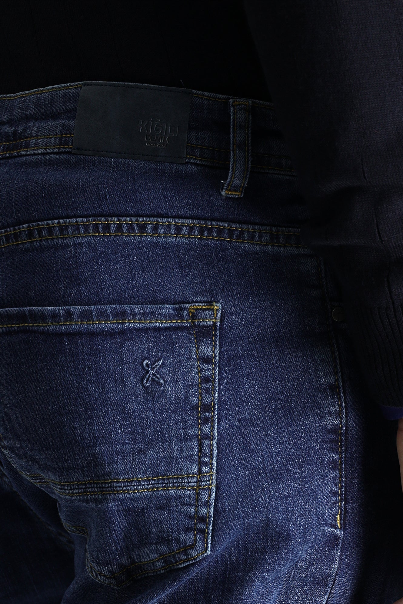 Koyu Mavi Regular Fit Standart Kesim Likralı Denim Pantolon - Image 6