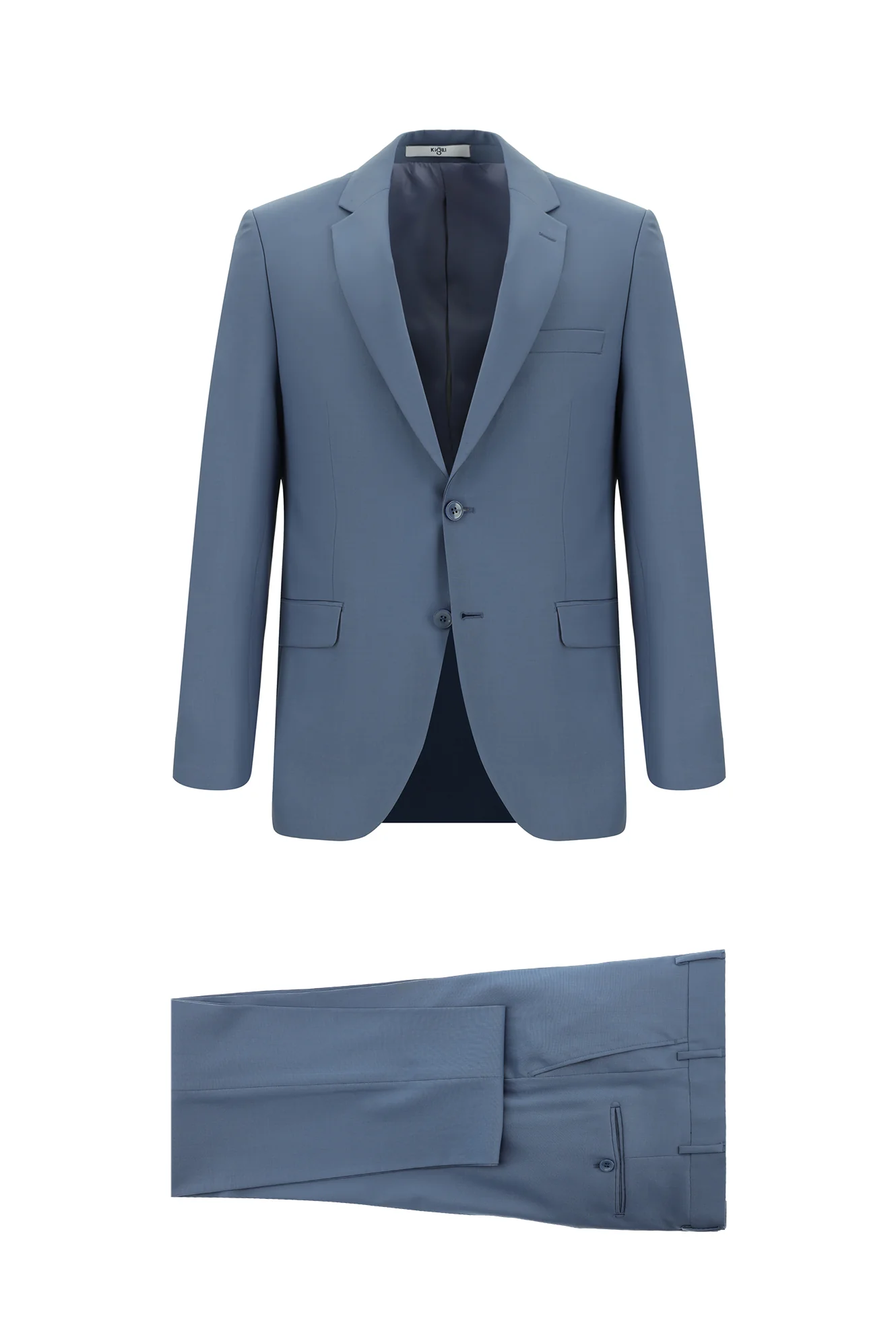 Koyu Mavi 6 Drop Regular Fit Standart Kesim Yünlü Takım Elbise