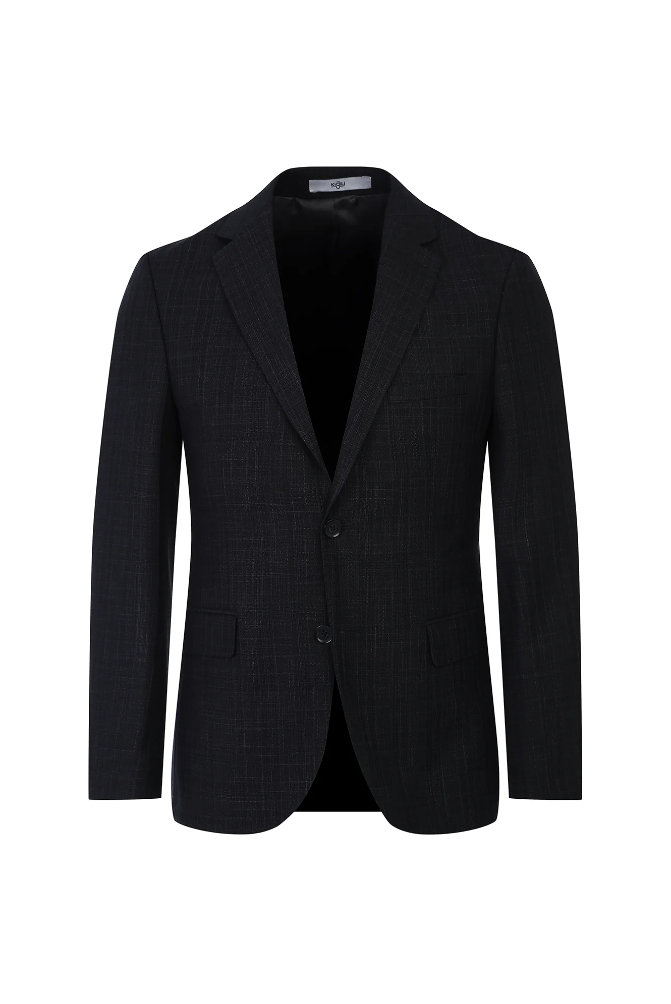 Koyu Mavi 4 Drop Relaxed Fit Rahat Kesim Desenli Takım Elbise - Image 2