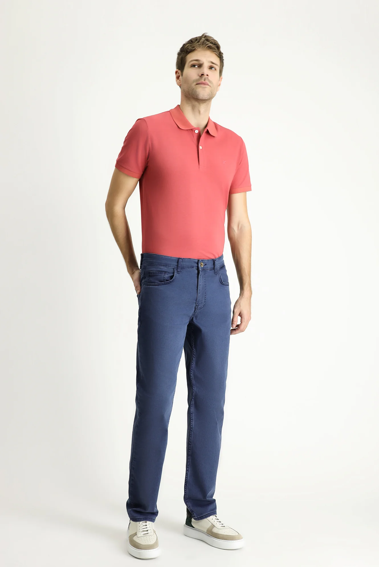 Koyu Mavi Relaxed Fit Rahat Kesim Likralı Denim Look Pantolon