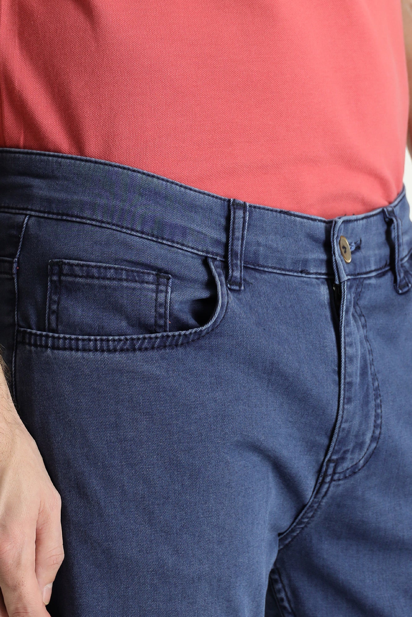 Koyu Mavi Relaxed Fit Rahat Kesim Likralı Denim Look Pantolon - Image 3