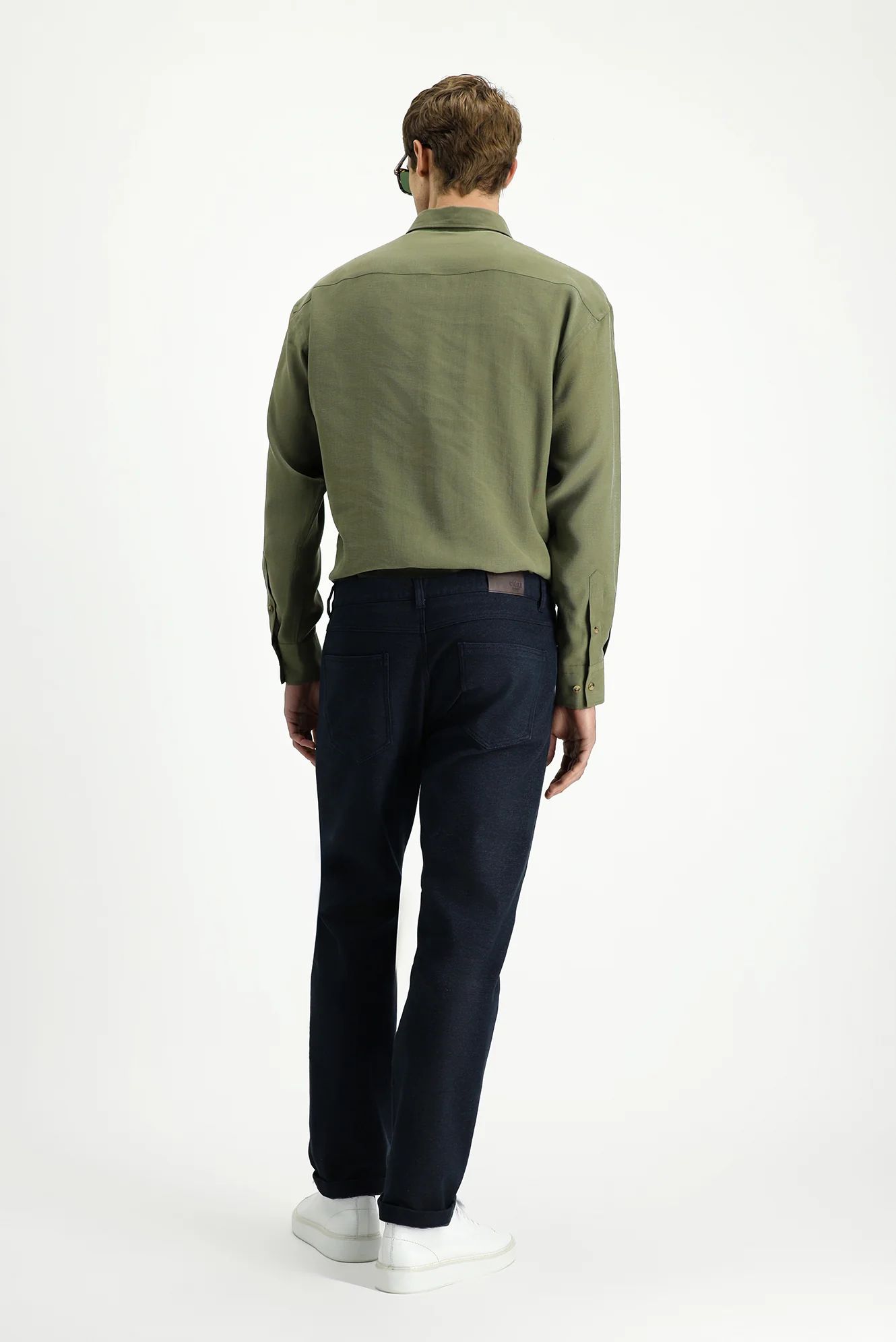 Koyu Mavi 6 Drop Regular Fit Standart Kesim Likralı Kanvas / Chino Pantolon - Image 4