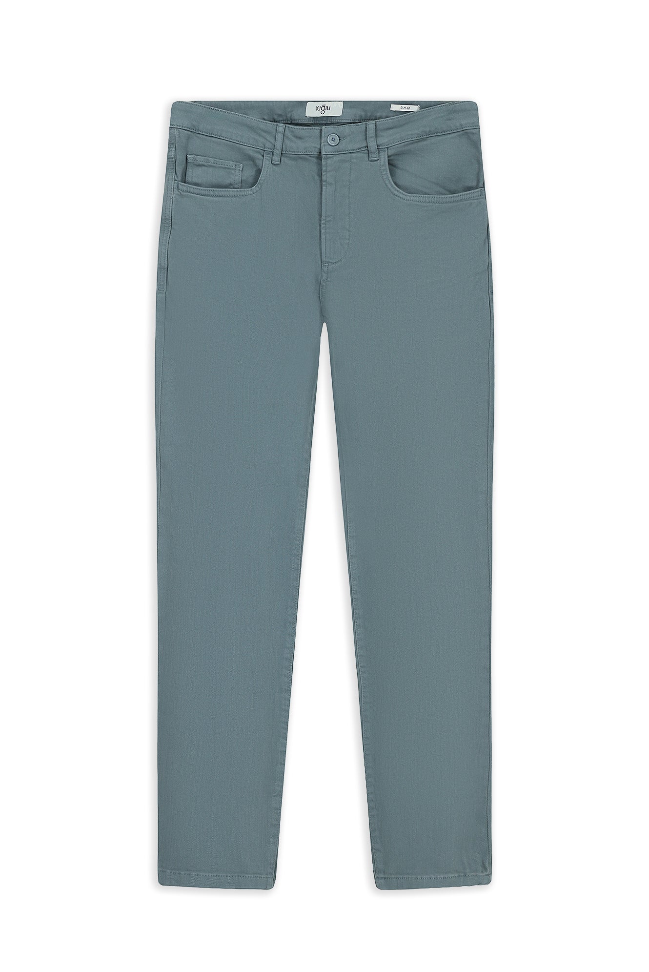 Koyu Mavi  Slim Fit Dar Kesim Likralı Esnek Kanvas / Chino Pantolon