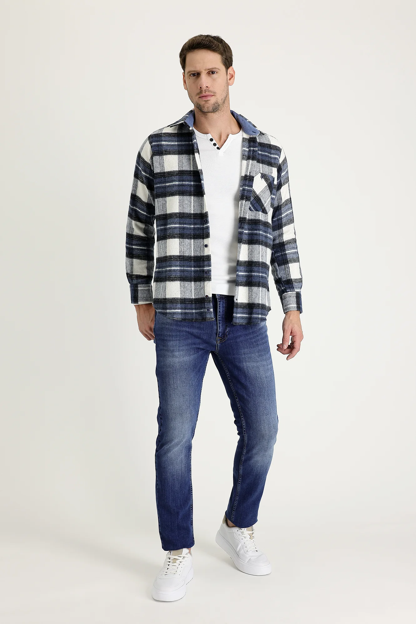 Koyu Mavi Slim Fit Dar Kesim Likralı Denim Pantolon