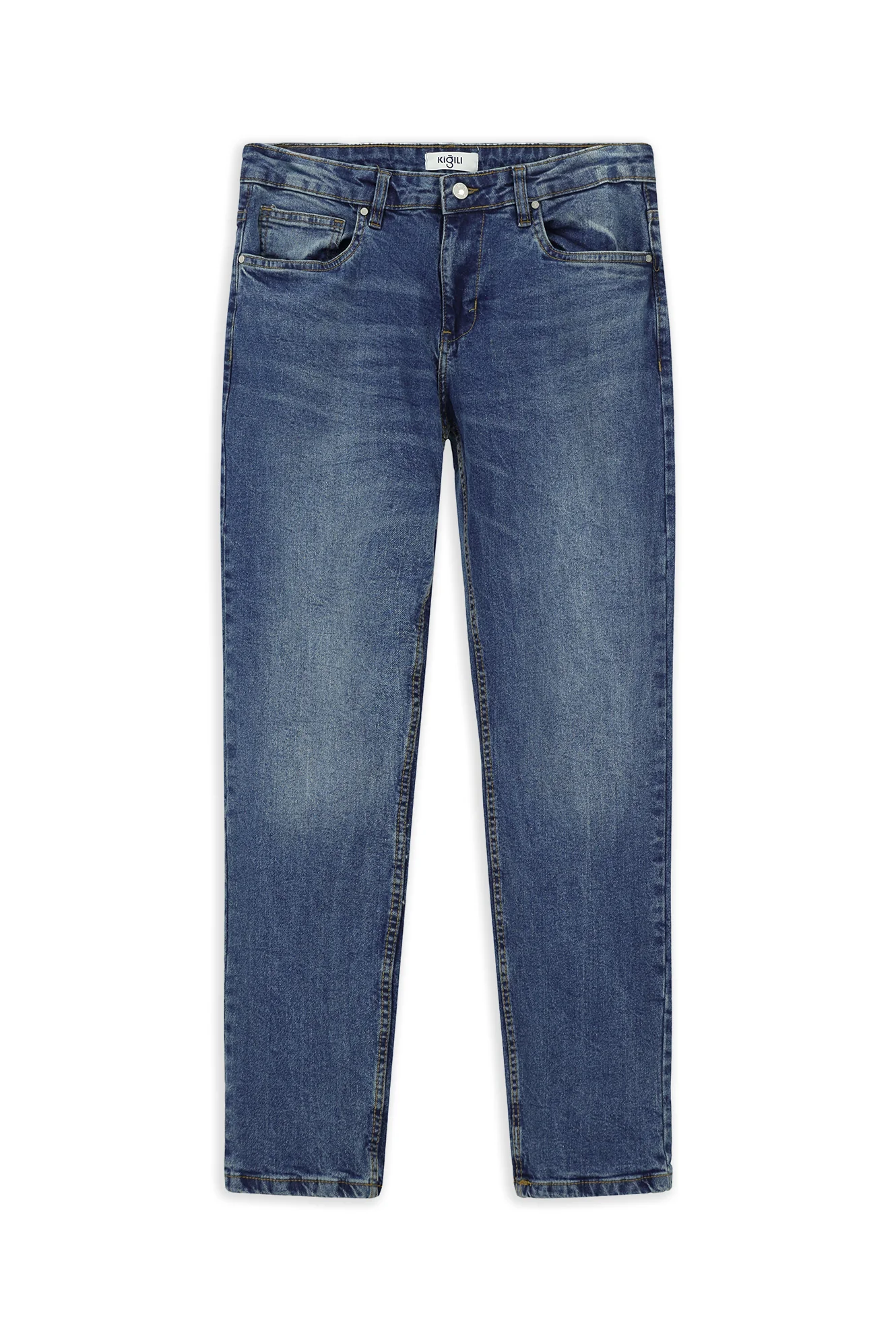 Koyu Mavi 7 Drop Slim Fit Dar Kesim Likralı Denim Pantolon - Image 7