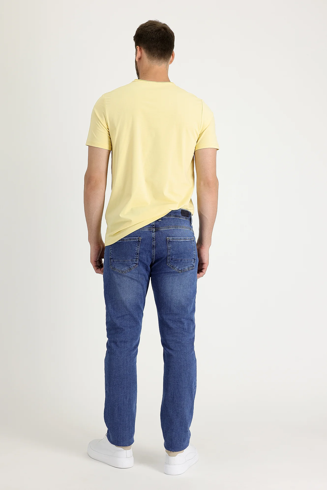 Koyu Mavi Slim Fit Dar Kesim Likralı Denim Pantolon - Image 3