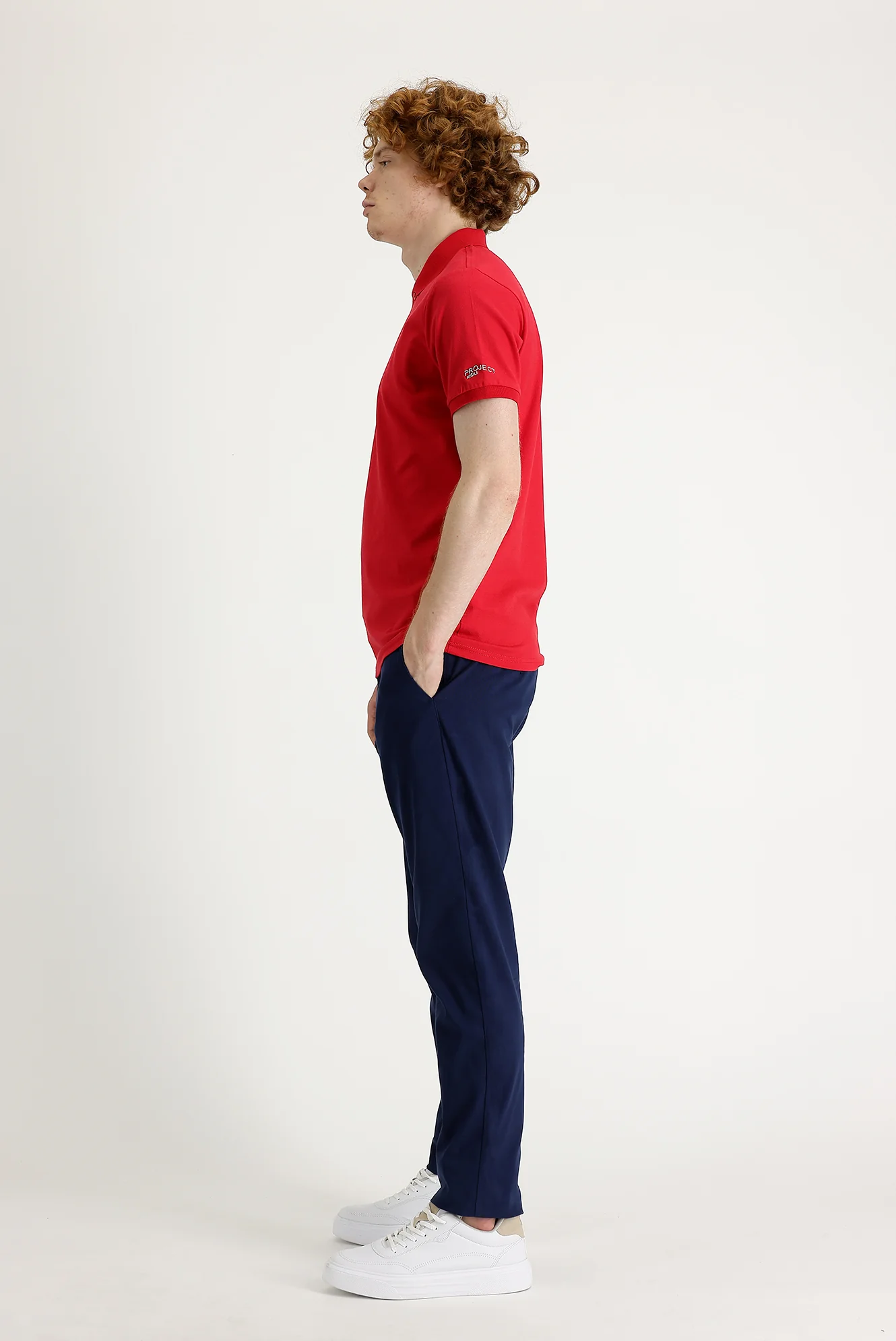 Koyu Mavi  Slim Fit Dar Kesim Likralı Kanvas / Chino Pantolon - Image 3