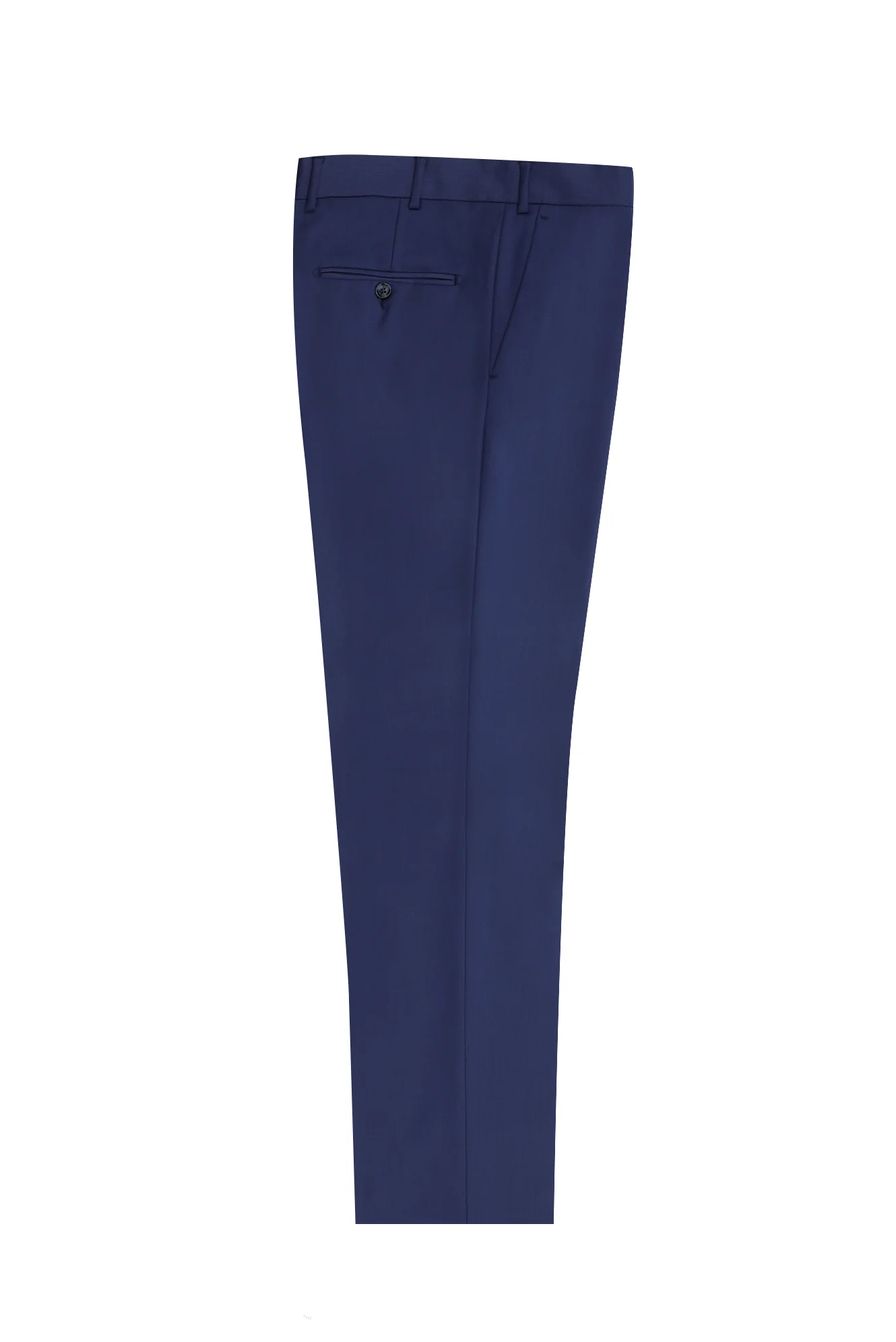 Koyu Mavi  7 Drop Slim Fit Dar Kesim Yünlü Klasik Kumaş Pantolon