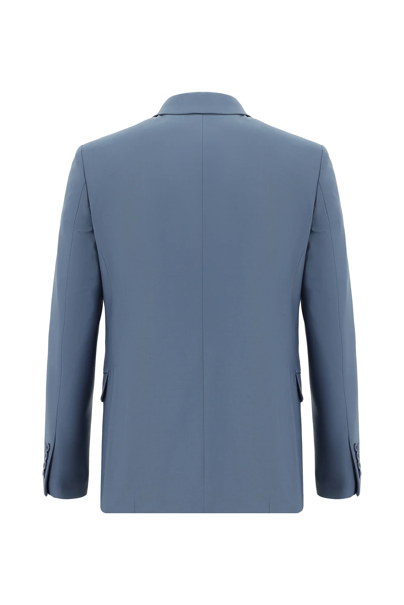 Koyu Mavi  7 Drop Slim Fit Dar Kesim Yünlü Takım Elbise - Image 3