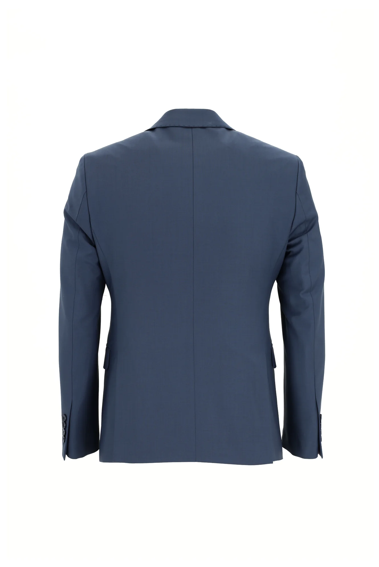 Koyu Mavi  7 Drop Slim Fit Dar Kesim Yünlü Takım Elbise - Image 3