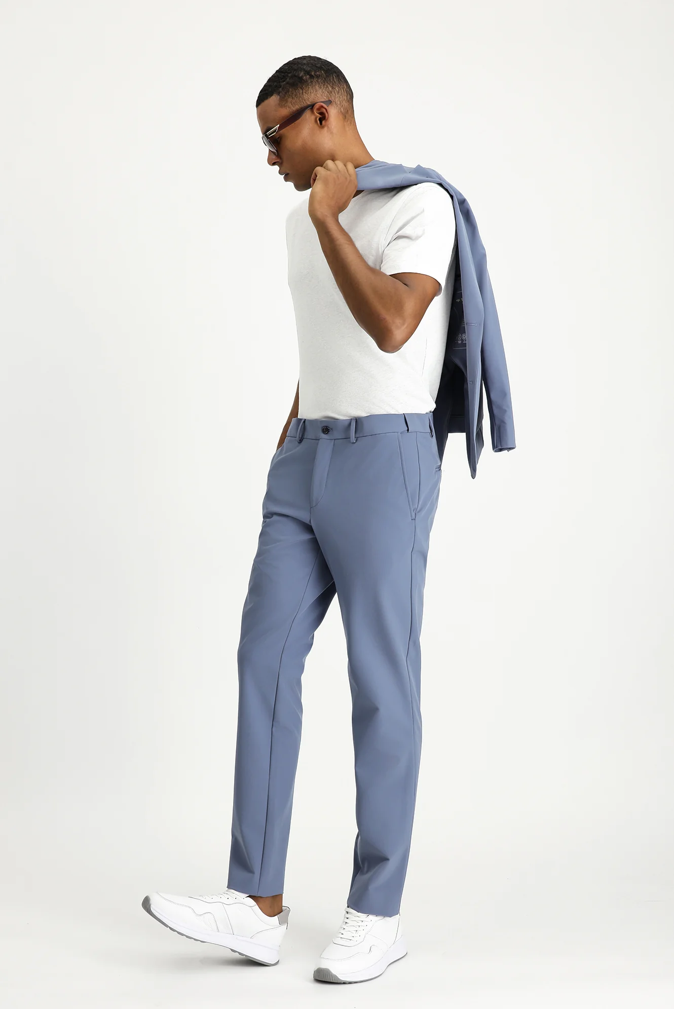 Koyu Mavi Techno-Line 7 Drop Super Slim Fit Eksra Dar Kesim Takım Elbise - Image 5