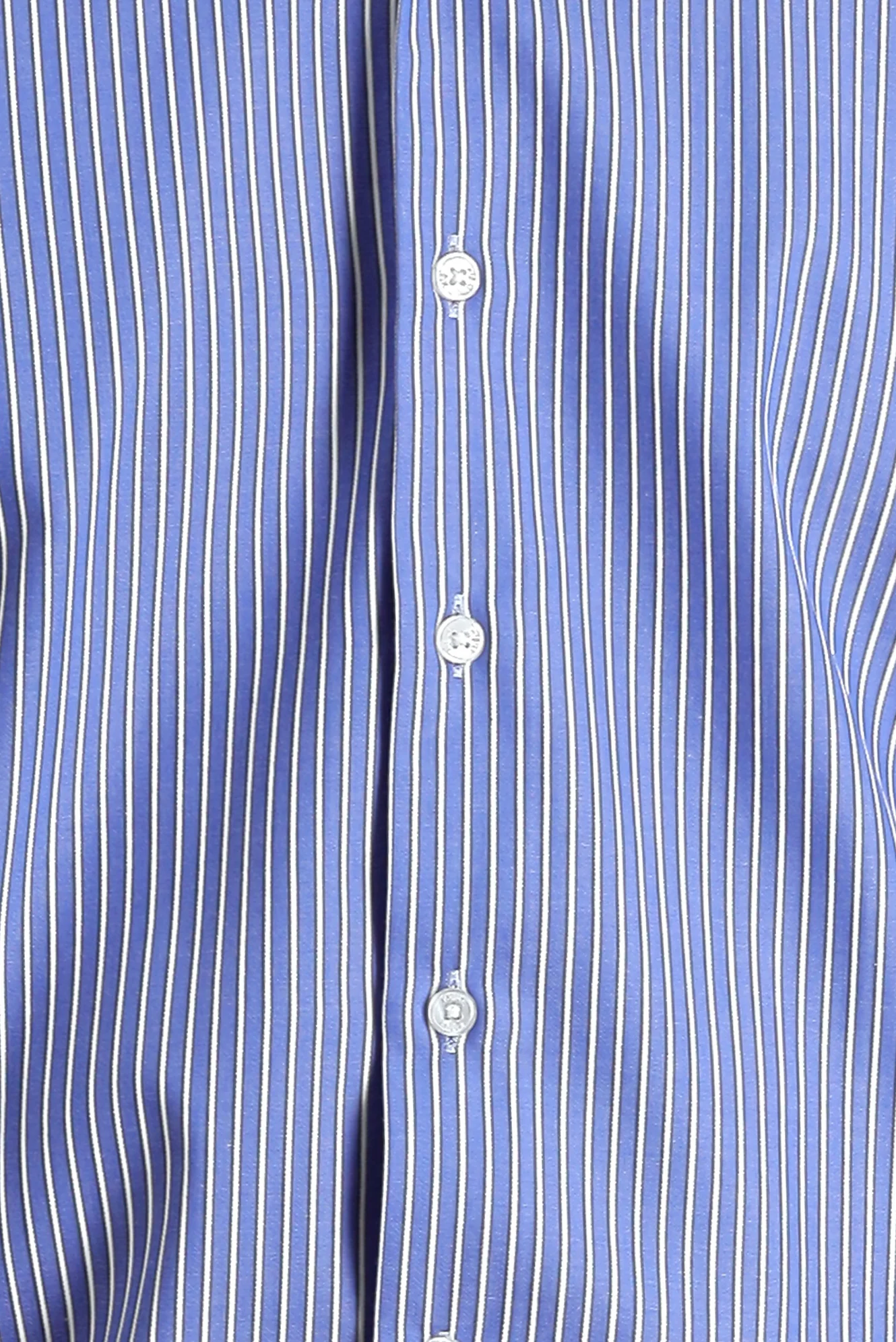 Koyu Mavi  Uzun Kol Slim Fit Dar Kesim Çizgili Gömlek - Image 4