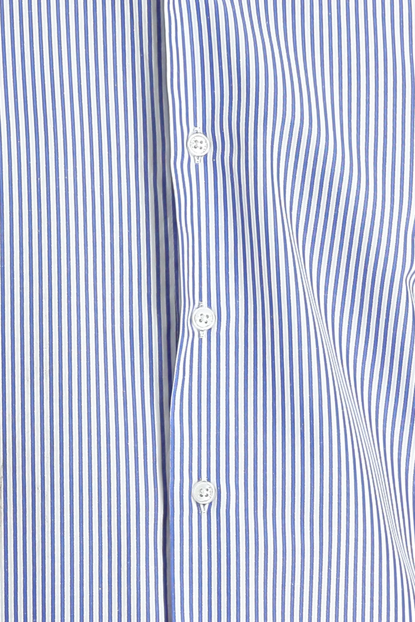 Koyu Mavi  Uzun Kol Slim Fit Dar Kesim Çizgili Pamuklu Gömlek - Image 4