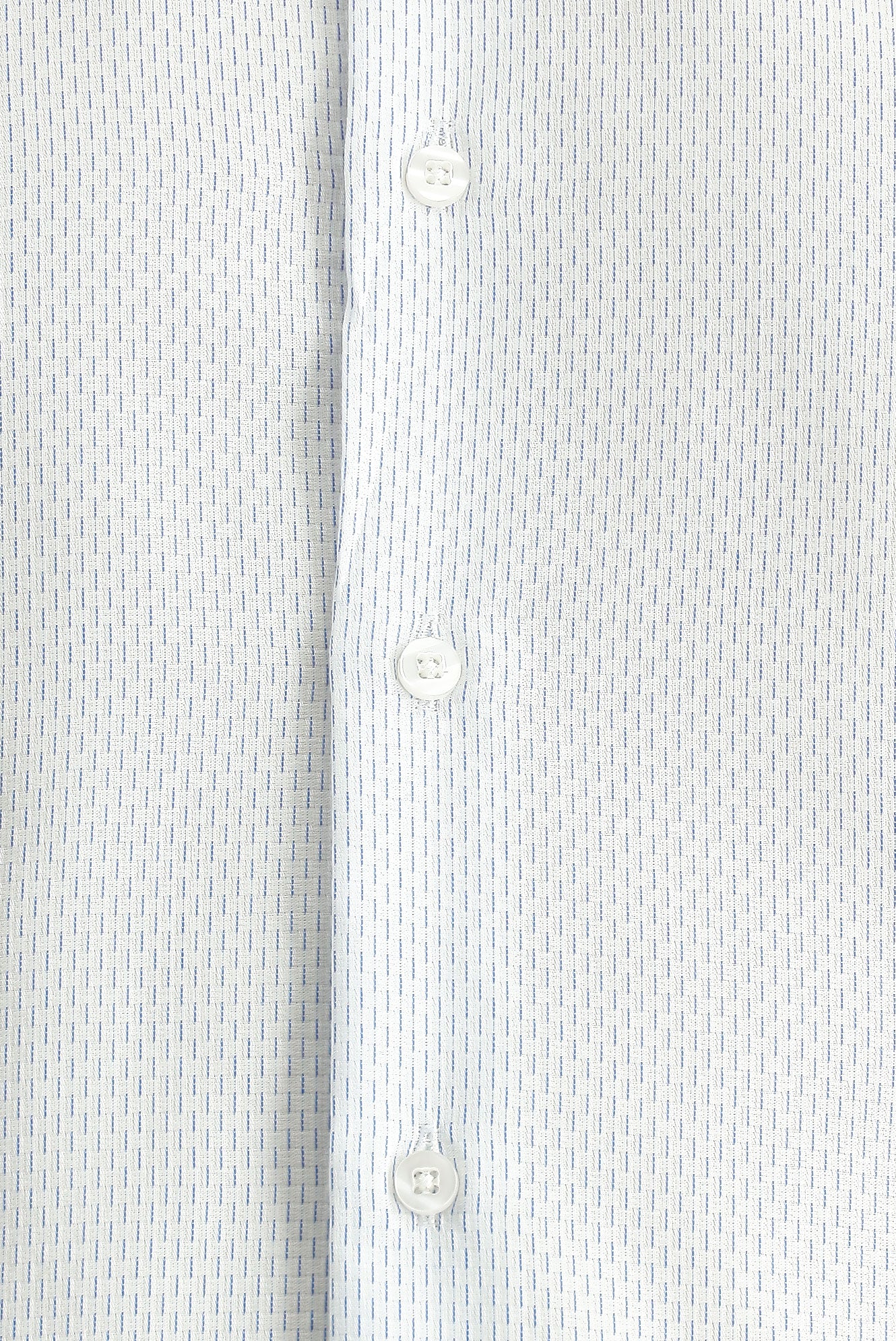 Koyu Mavi  Uzun Kol Slim Fit Dar Kesim Klasik Desenli Pamuk Gömlek - Image 5