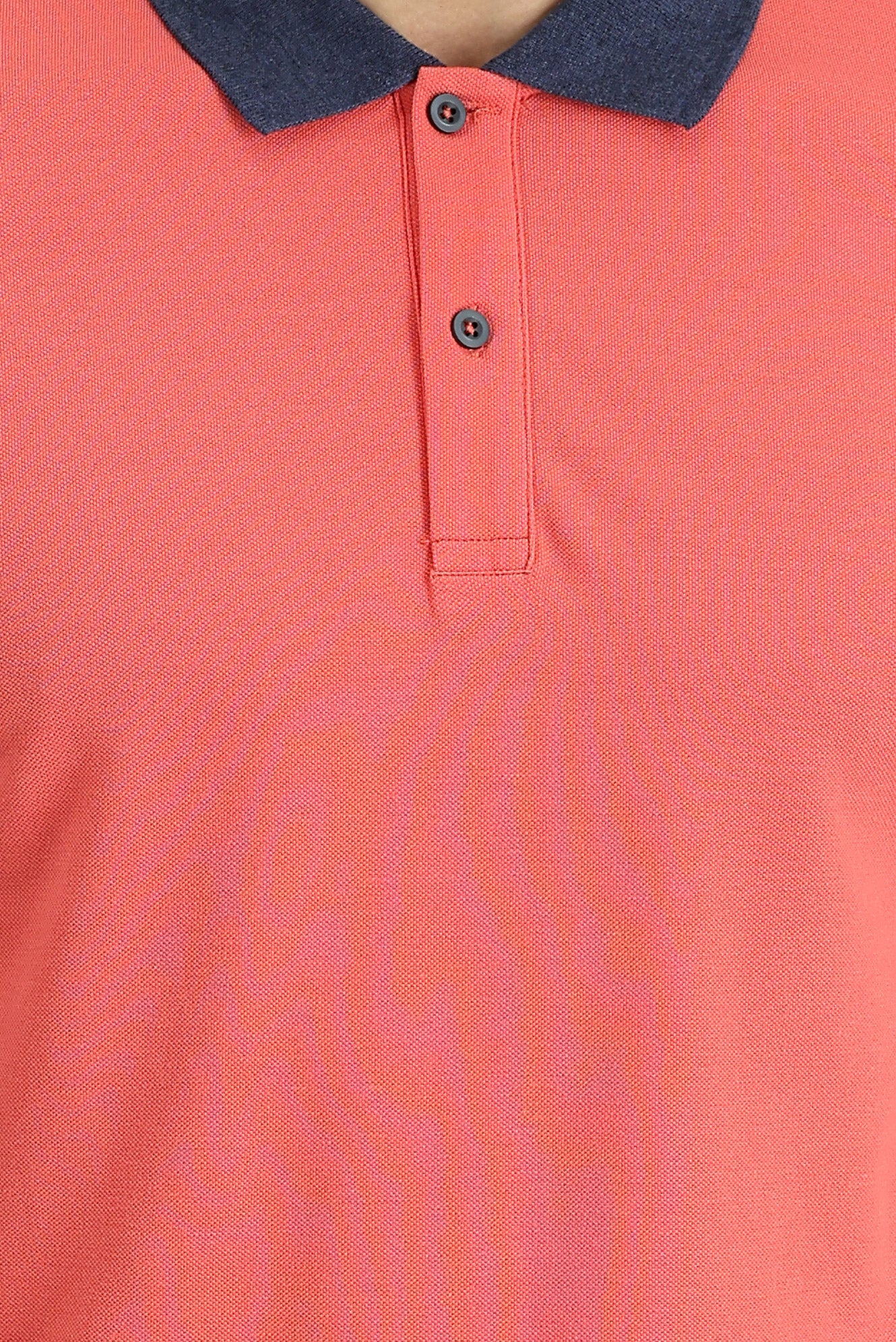 Koyu Nar Çiçeği Polo Yaka Slim Fit Dar Kesim Desenli Pamuk Tişört - Image 3